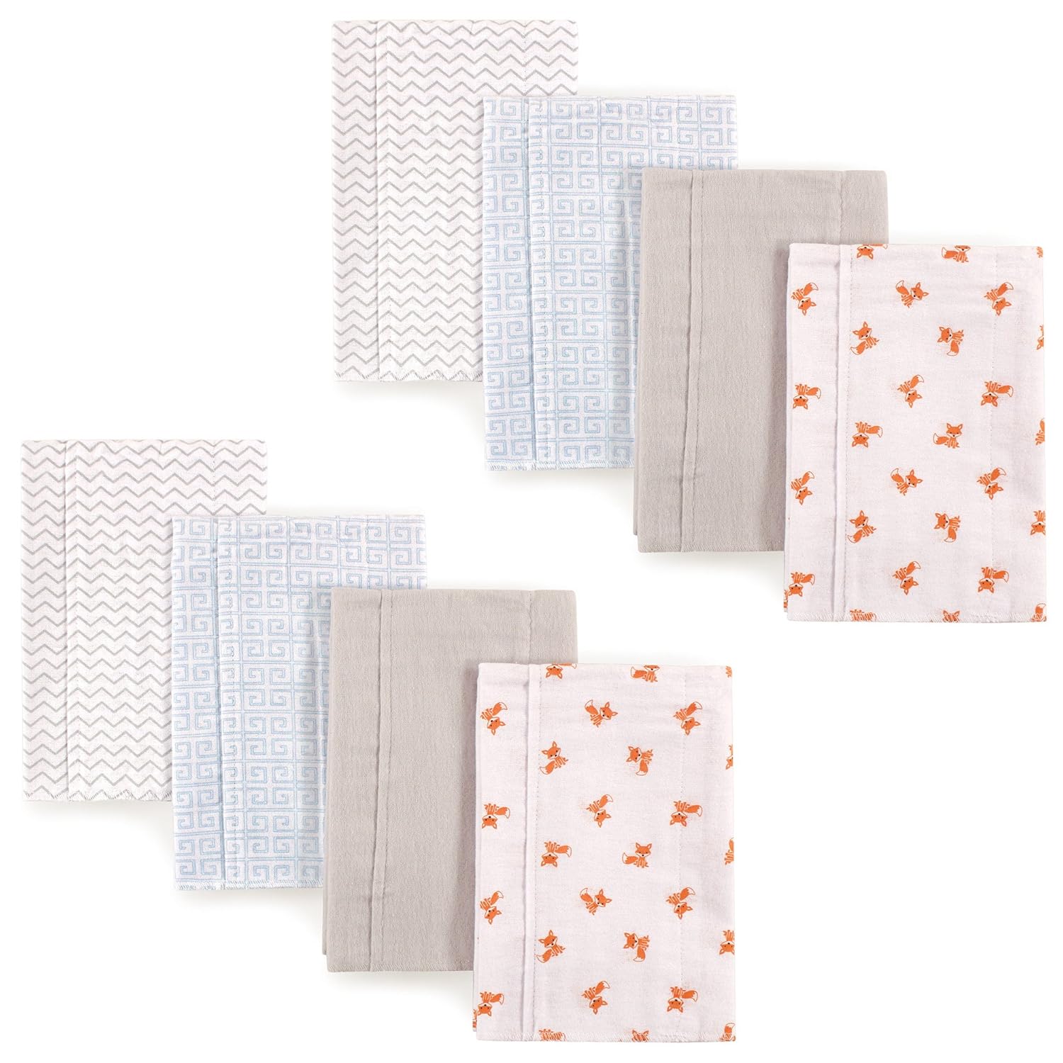 Luvable Friends Unisex Baby Cotton Flannel Burp Cloths, Floral, One Size