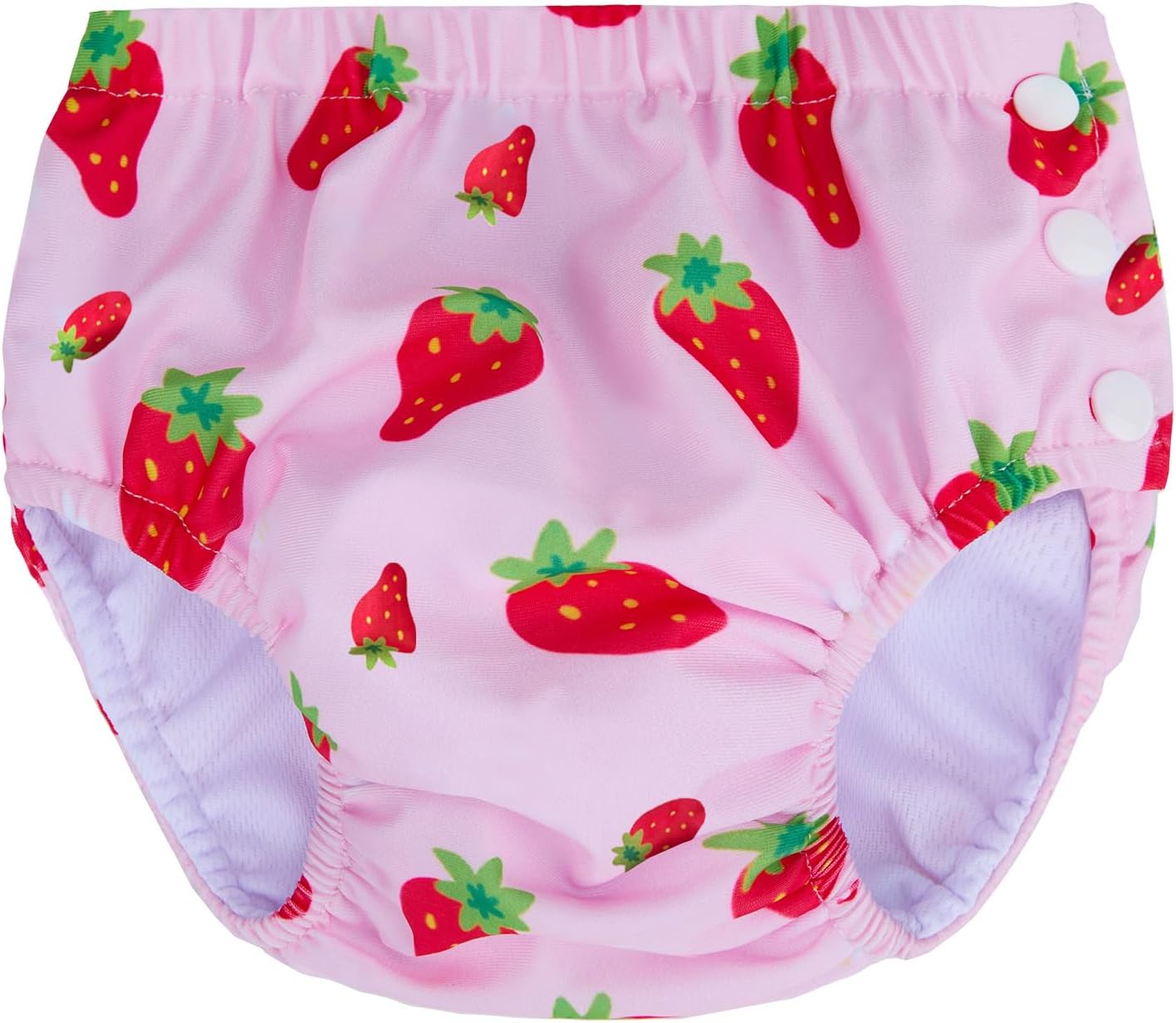 Baby Newborn Reusable Swim Diapers Washable Toddler Unisex Swim Diaper Infant Swimming Diapers (Pink Strawberry, 3-6 M)