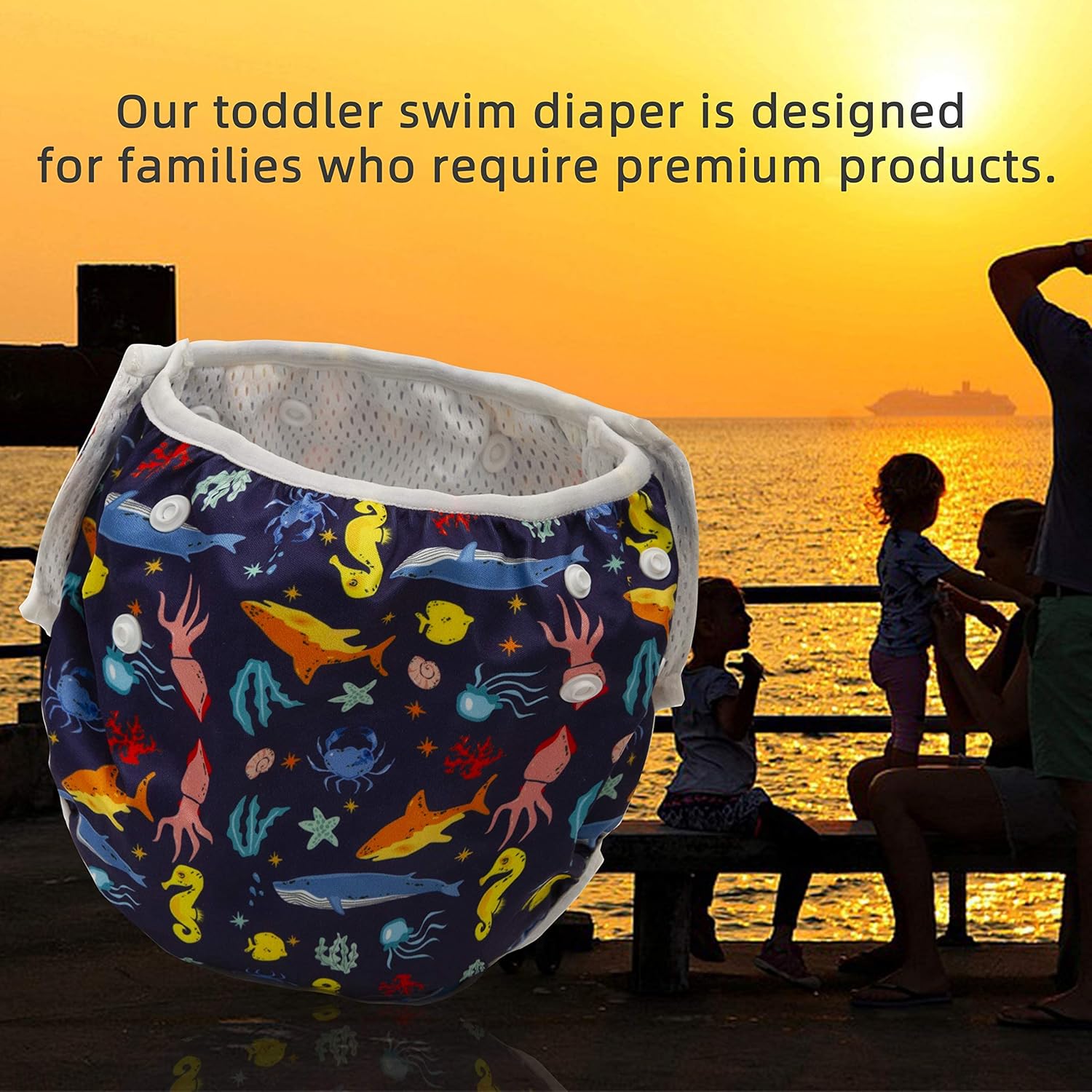Joyo roy Reusable Swim Diaper 2pcs One Size Adjustable Baby Swim Diaper Reusable for Toddler Swimming Diapers Size 4 Soft Baby Boy Water Diapers 4T Pool & Beach Baby Essentials for Swimming Lessons - Image 6