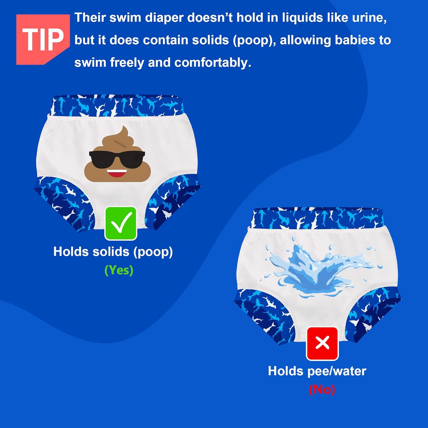 Alternative view of BIG ELEPHANT Baby Swim Diapers 3/6 Pack u2013 Reusable Waterproof Diapers, Soft Breathable Swimwear for Boys and Girls