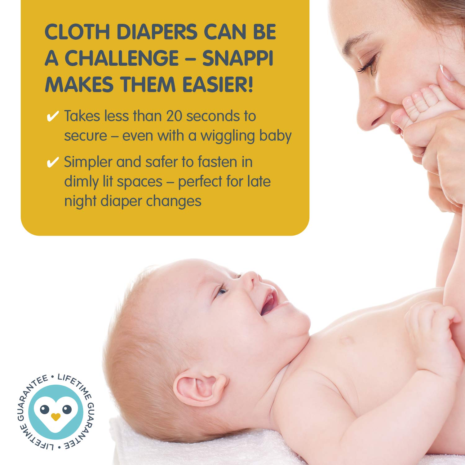 Alternative view of Snappi Cloth Diaper Fasteners - Replaces Diaper Pins - Use with Cloth Prefolds and Cloth Flatfolds 3 Count (Pack of 1)