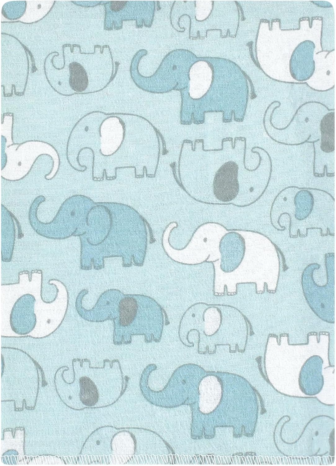 Luvable Friends Hudson Baby Flannel Burp Cloths 12pk, Blue Elephant Journey