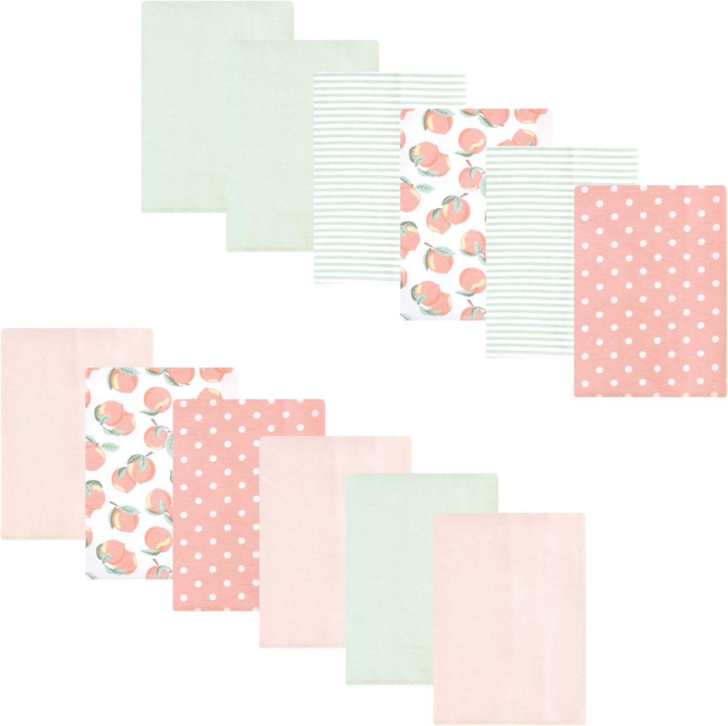 Alternative view of Luvable Friends Hudson Baby Flannel Burp Cloths 12pk, Blue Elephant Journey