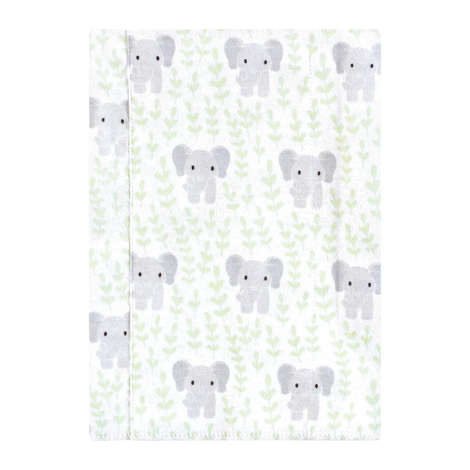 Alternative view of Hudson Baby Unisex Baby Cotton Flannel Burp Cloths 7-Pack, Leafy Elephant, One Size