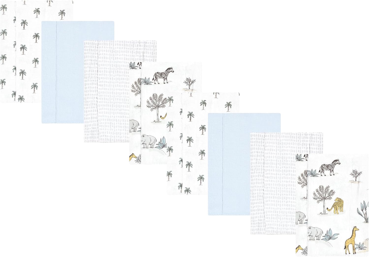 Alternative view of Hudson Baby Cotton Poly Flannel Burp Cloths Multipack, Linocut Woodland Girl 8-Pack, One Size