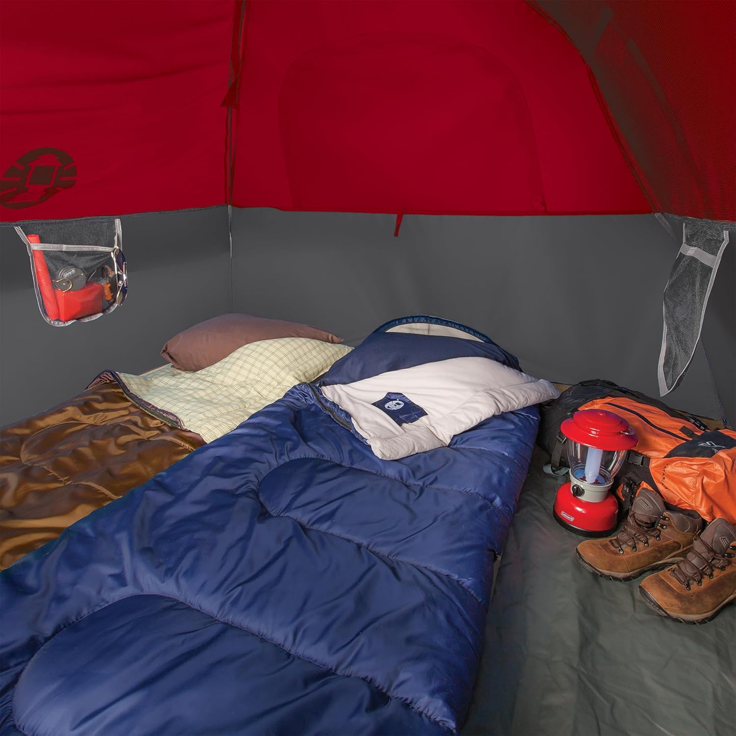 Coleman Brazos 20/30°F Adult Cool-Weather Sleeping Bag with No-Snag Zipper & Stuff Sack, Machine Washable, Great for Camping, Traveling, Guests, & More