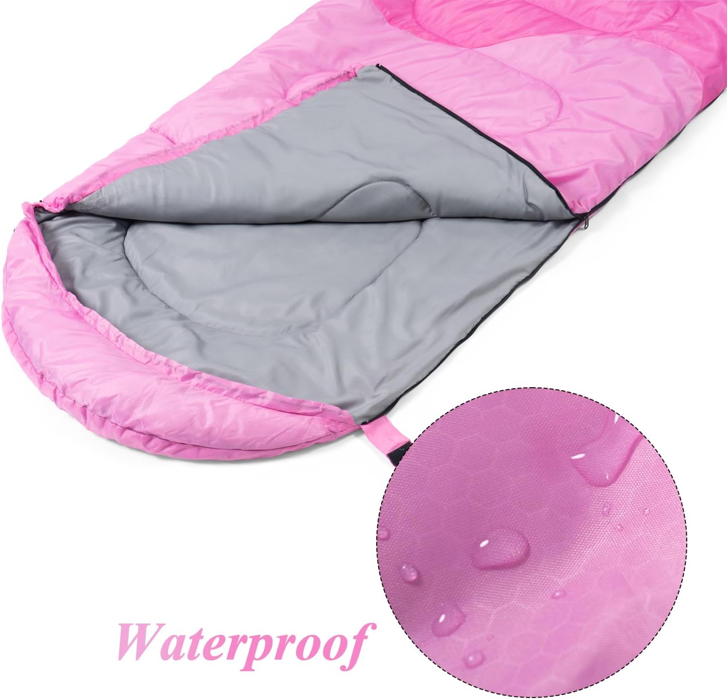 Alternative view of Sleeping Bag - 3 Seasons for Adults Kids Boys Girls Camping Hiking - Warm Cold Weather Lightweight Portable with Compression Bag for Backpacking in Spring, Summer, Fall and Winter