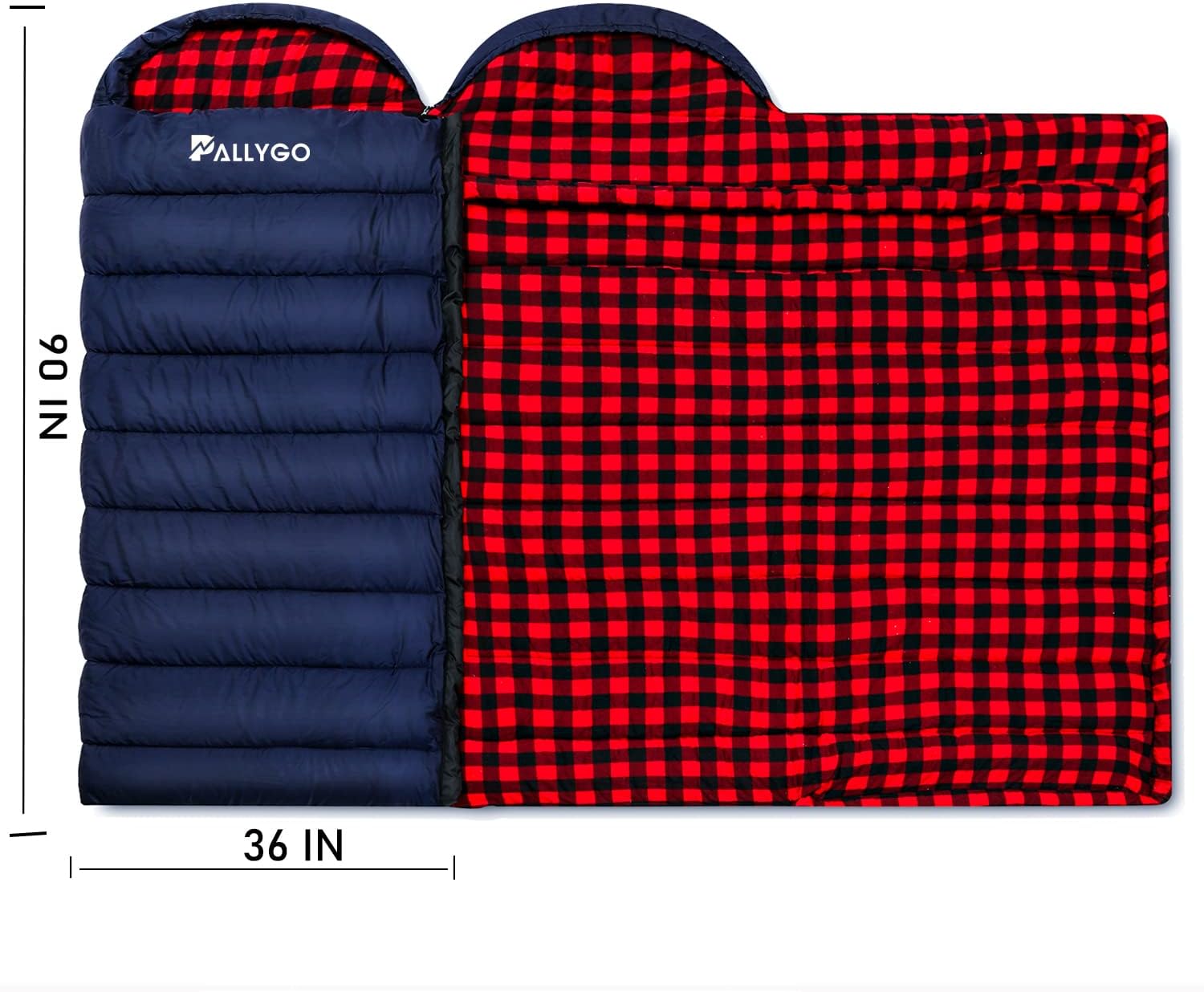 Alternative view of PALLYGO 0 Degree Sleeping Bag Cotton Flannel Sleeping Bags for Adults Cold Weather Camping Winter Zero Degree Warm Weather Big and Tall