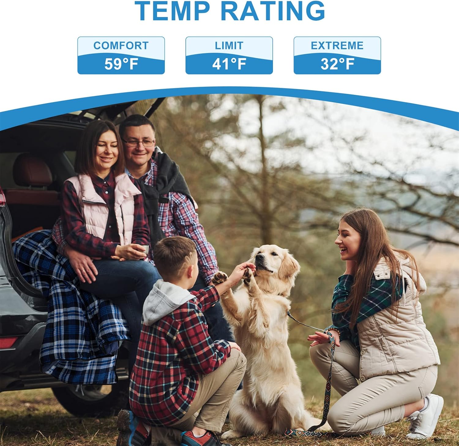 AGEMORE Cotton Flannel Double Sleeping Bag for Camping, Backpacking Or Hiking. Queen Size 2 Person Waterproof Sleeping Bag for Adults Or Teens. Lightweight with Compression Sack