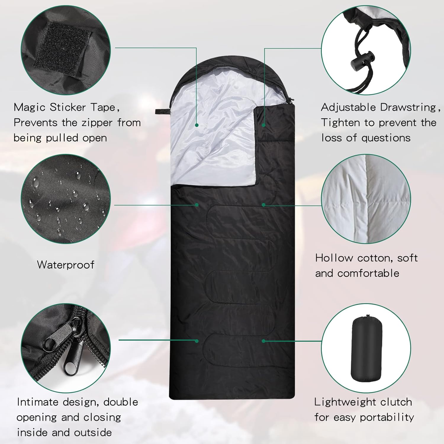 Tudomro 16 Pack Winter Camping Sleeping Bags Bulk for Homeless Adults Cold Weather Lightweight Waterproof Compact Backpacking Sleeping Bag Gifts for Travel Hiking Christmas