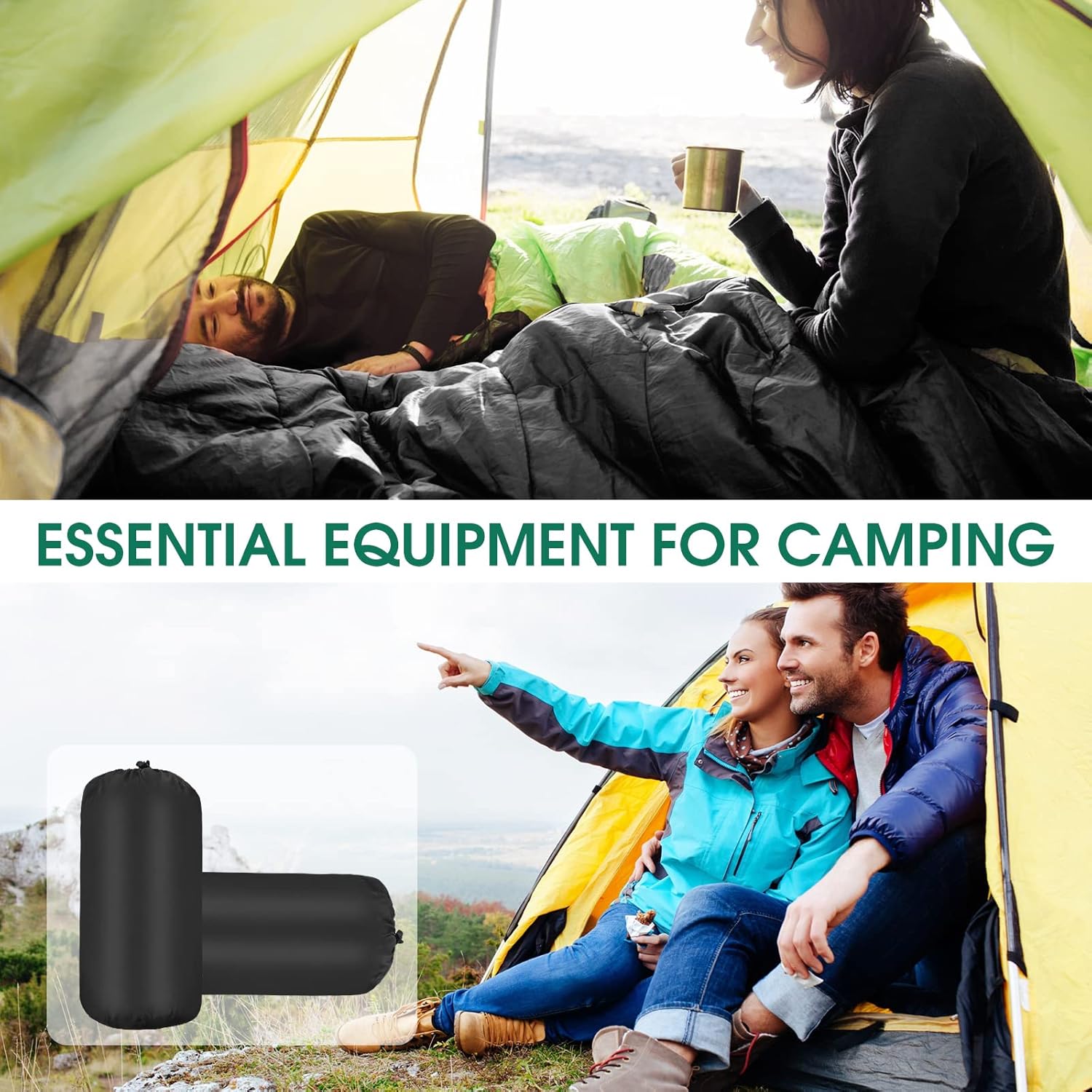 Alternative view of Tudomro 16 Pack Winter Camping Sleeping Bags Bulk for Homeless Adults Cold Weather Lightweight Waterproof Compact Backpacking Sleeping Bag Gifts for Travel Hiking Christmas