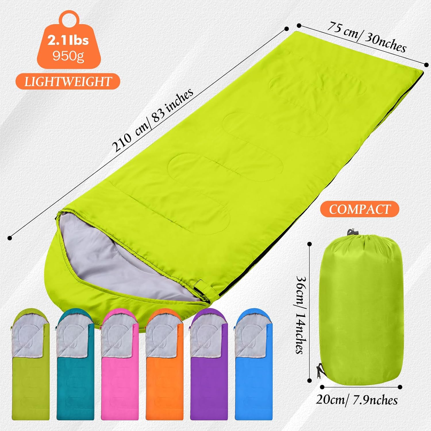 Alternative view of Macarrie 6 Pack Bulk Sleeping Bags for Homeless Donation, 0 Degree Waterproof Sleeping Bags with Compression Sack for Adults Winter Cold Weather Care Camping Hiking Emergency