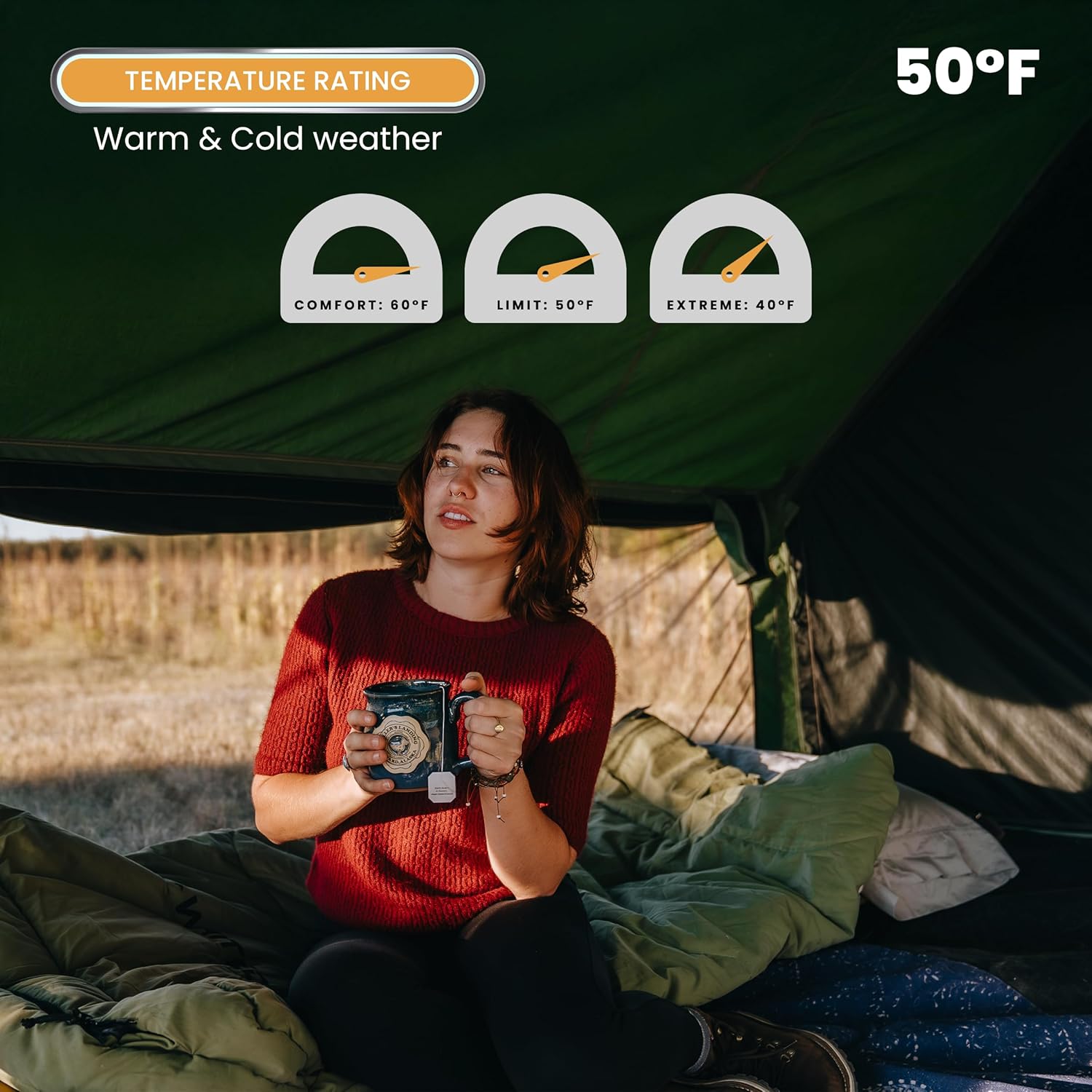 WHITEDUCK Slumbernest Sleeping Bags for Adults 0-50 F All Season with Pillow Pocket | Flannel Lined Camping Sleeping Bag Lightweight | Backpacking Hiking | Big and Tall | Compression Sack