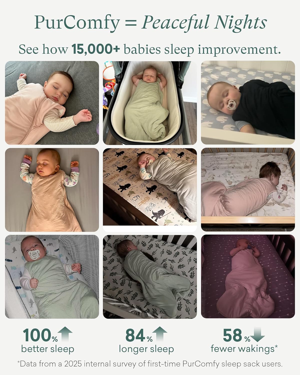Alternative view of PurComfy Supersoft Sleep Sack 1.0 TOG, Premium Bamboo Viscose Baby Sleeping Bag 2-Way Zipper Sleep Sack Baby Wearable Blanket