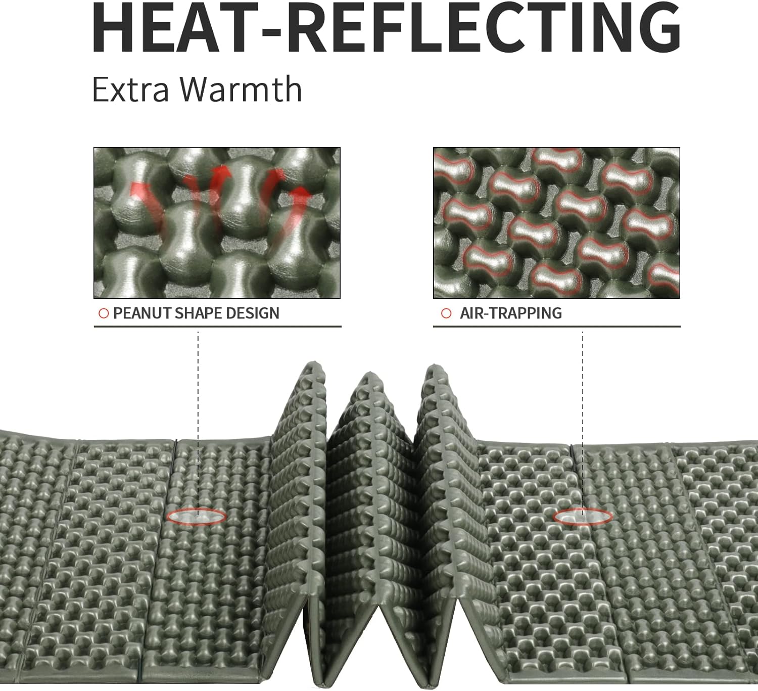 Foam Camping Pads for Hiking, Ultralight Closed Cell Mattress, Waterproof Soft Mat for Adults, Wide Picnic Yoga Mats, Folding Sleeping Pad for Outdoor Backpacking