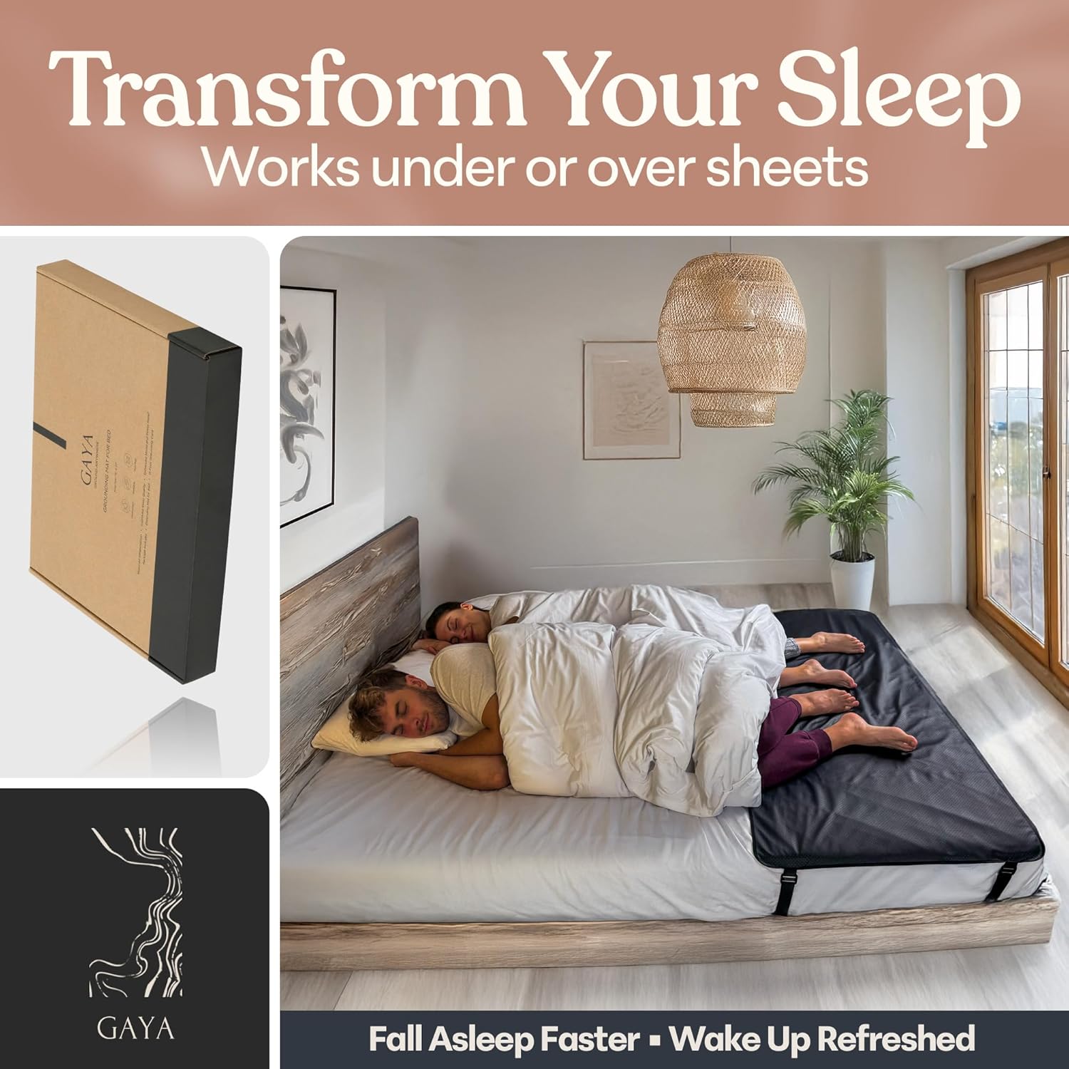 Alternative view of Grounding Mat for Bed (King/Queen/Full/Twin) - Earthing Grounding Pad, Soft Breathable Conductive Carbon Sleep Mat, Better Sleep & Muscle Relaxation, Anti-Slip Durable, Easy Setup, Gift Box Included