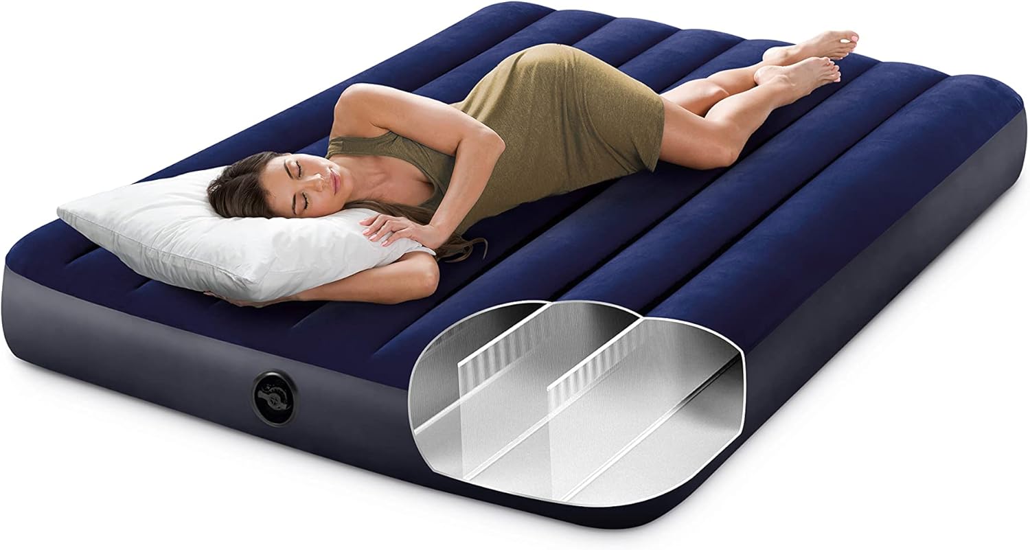 Alternative view of Intex 64758E Dura-Beam Standard Downy Air Mattress: Fiber-Tech, Full Size, 10in Bed Height, 600lb Weight Capacity, Pump Sold Separately