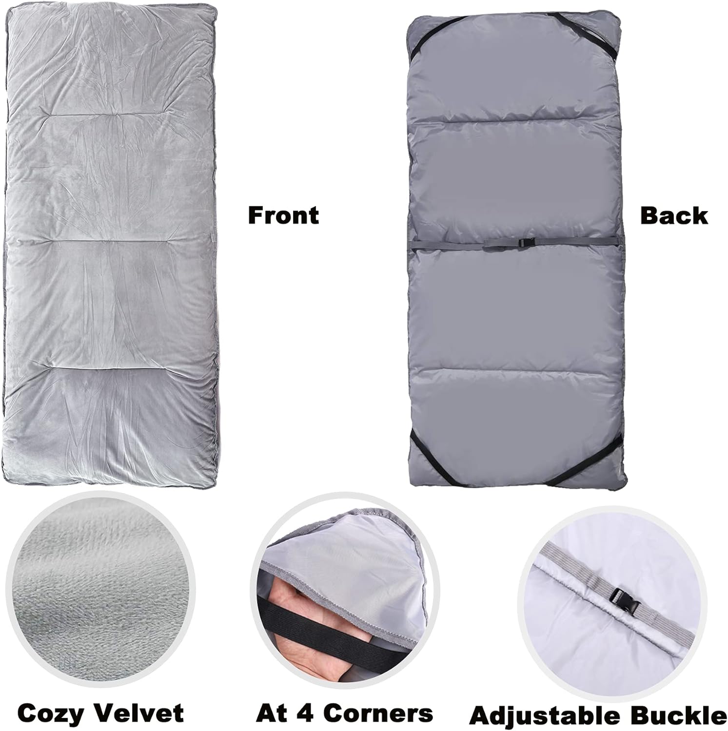 Gehannah Thick Camping Sleeping Pad, Soft Comfortable Microfiber Camping Cot Pads for Adults, Lightweight Foldable Sleeping mats for Traveling Hiking Backpacking Traveling