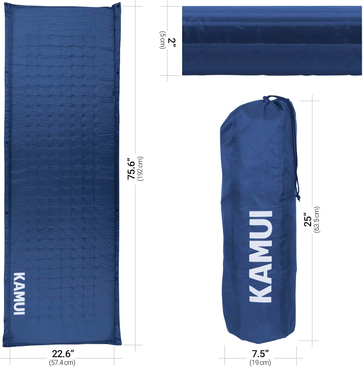 Alternative view of KAMUI Self Inflating Sleeping Pad - 2 Inch Thick Camping Pad Connectable with Multiple Mats for Tent and Family Camping
