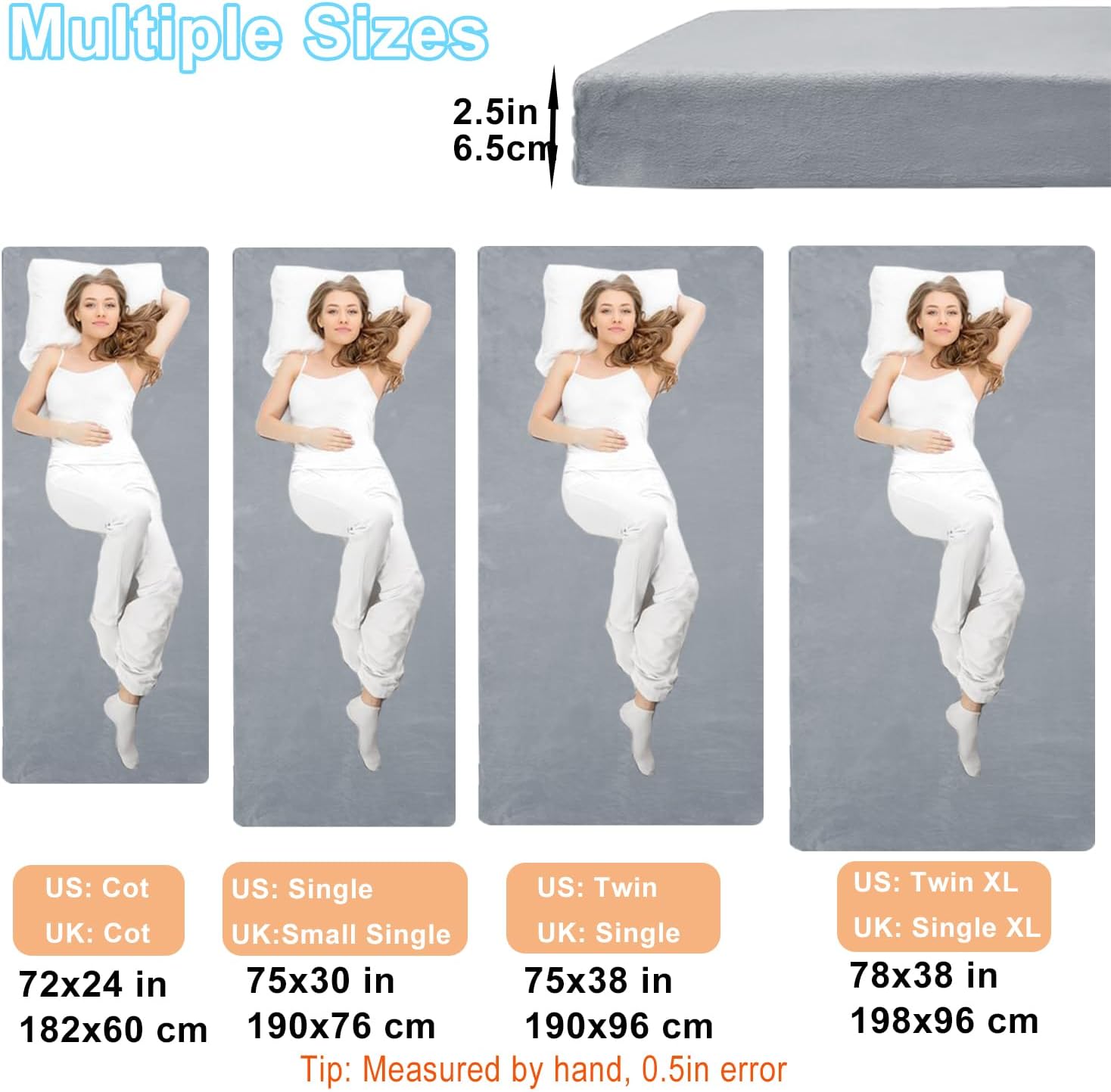 TokSay Foam Camping Mattress - Portable Roll Up Sleeping Pad for Car, Tent, Cot & Floor - Waterproof, Comfortable & Compact with Travel Bag