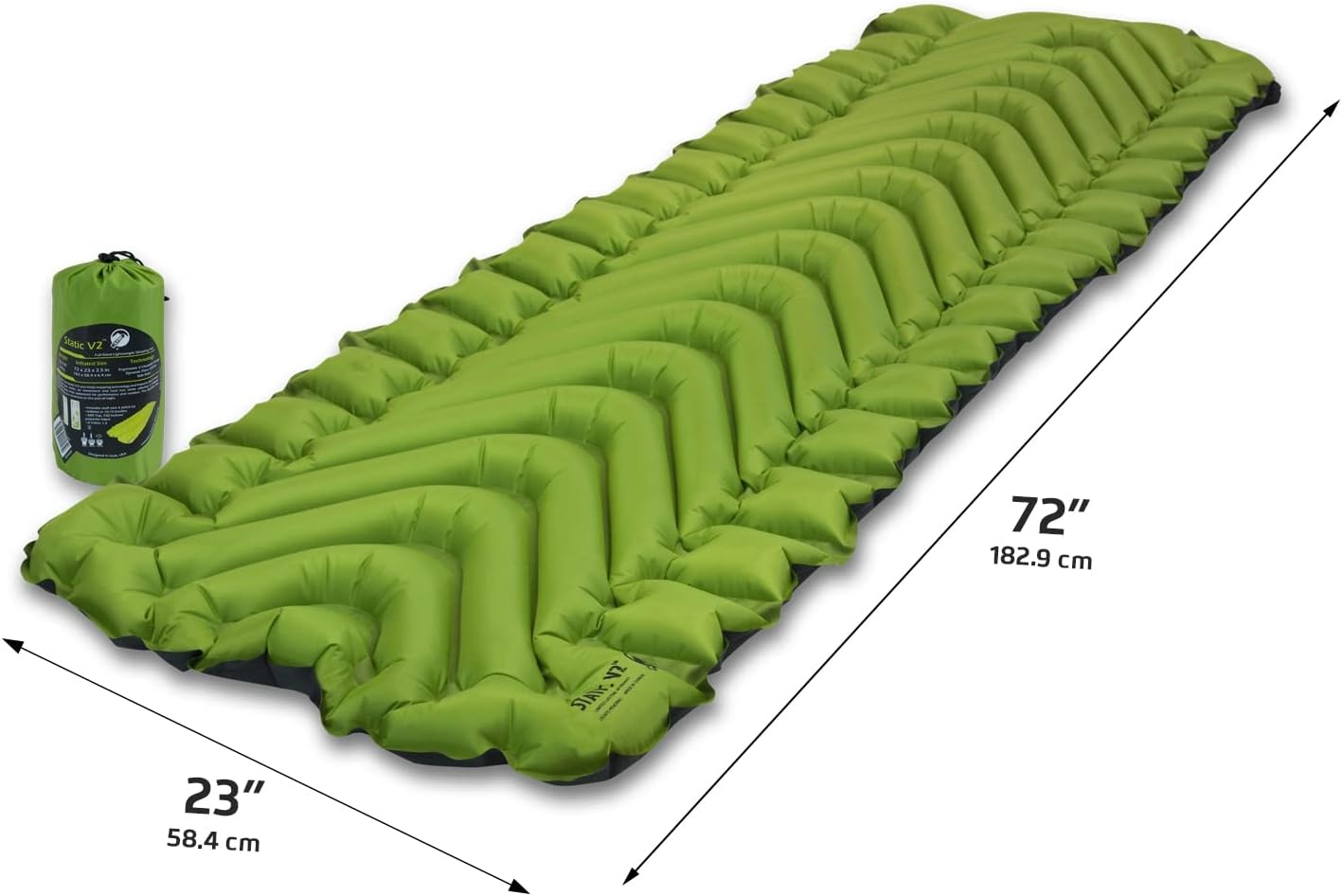 Alternative view of KLYMIT Static V2 Inflatable Sleeping Pad | Portable, Ultralight, Easy to Inflate, Foldable Air Bed for Camping, Backpacking & Hiking u2014 Green
