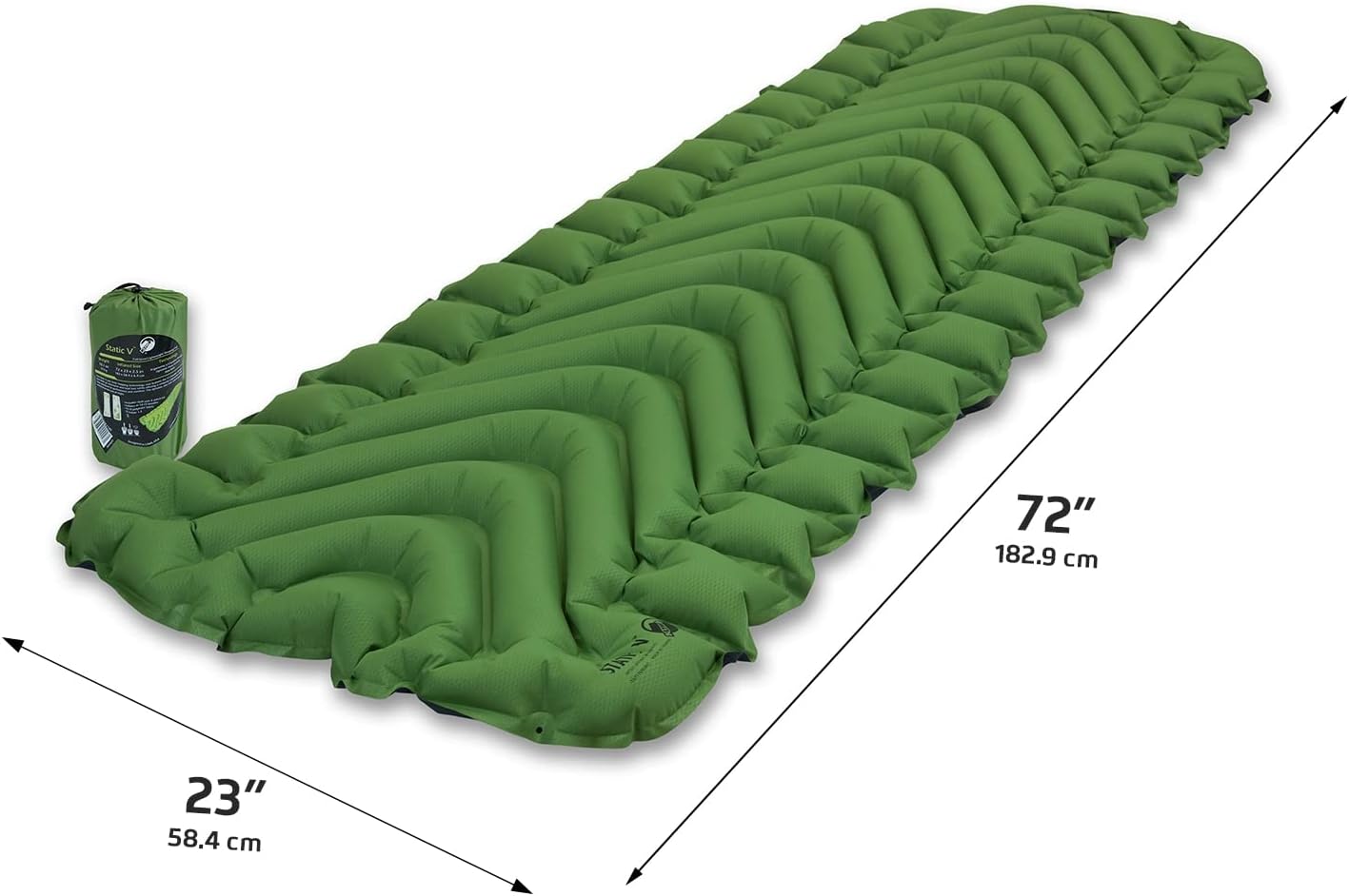 Alternative view of KLYMIT Static V Lightweight Inflatable Sleeping Pad | Comfortable, Lightweight, Easy to Inflate Portable Air Bed Mattress for Camping, Backpacking and Hiking u2014 Green