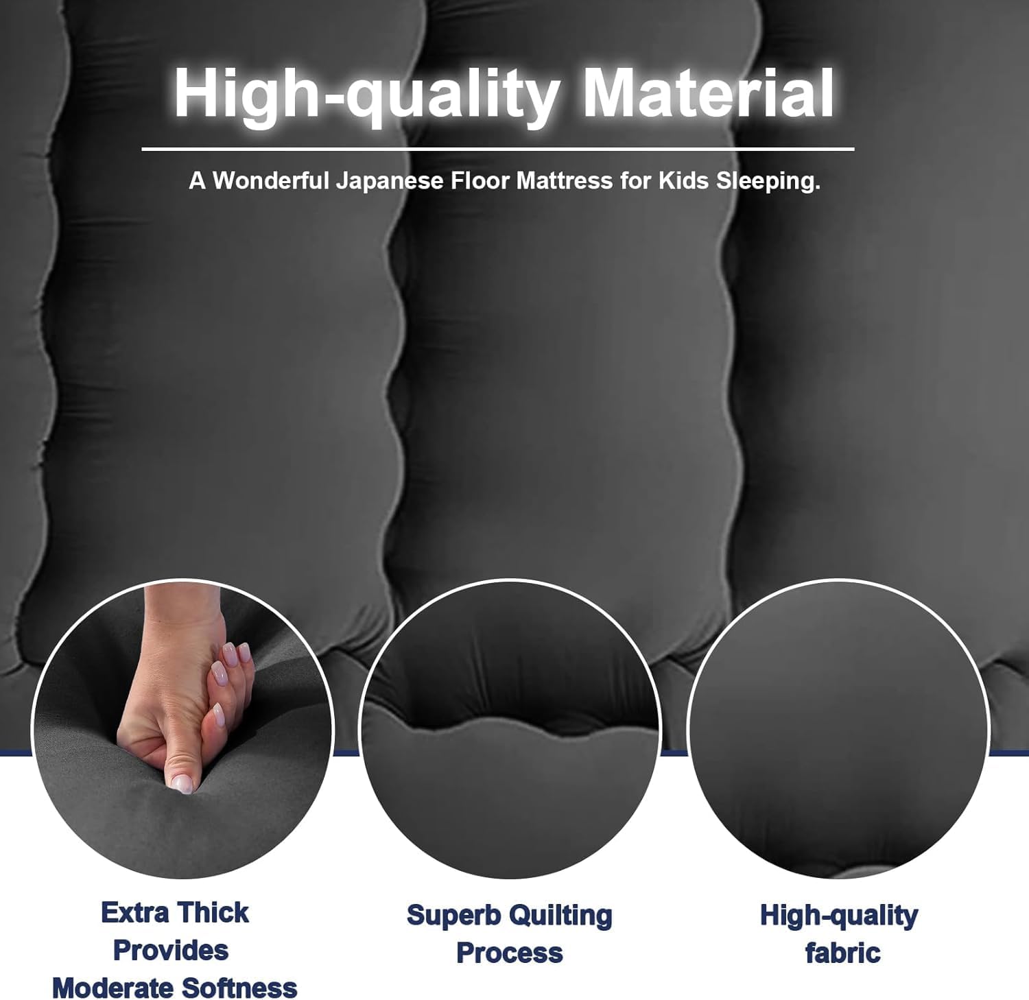 Alternative view of Japanese Floor Mattress,Thicken Japanese Floor Sleeping Pad Foldable,Roll Up Tatami Mat Easy to Store and Portable,Futon Mattress Suitable for Camping and Guest Room (Starry Blue, Twin (80" x 36"))