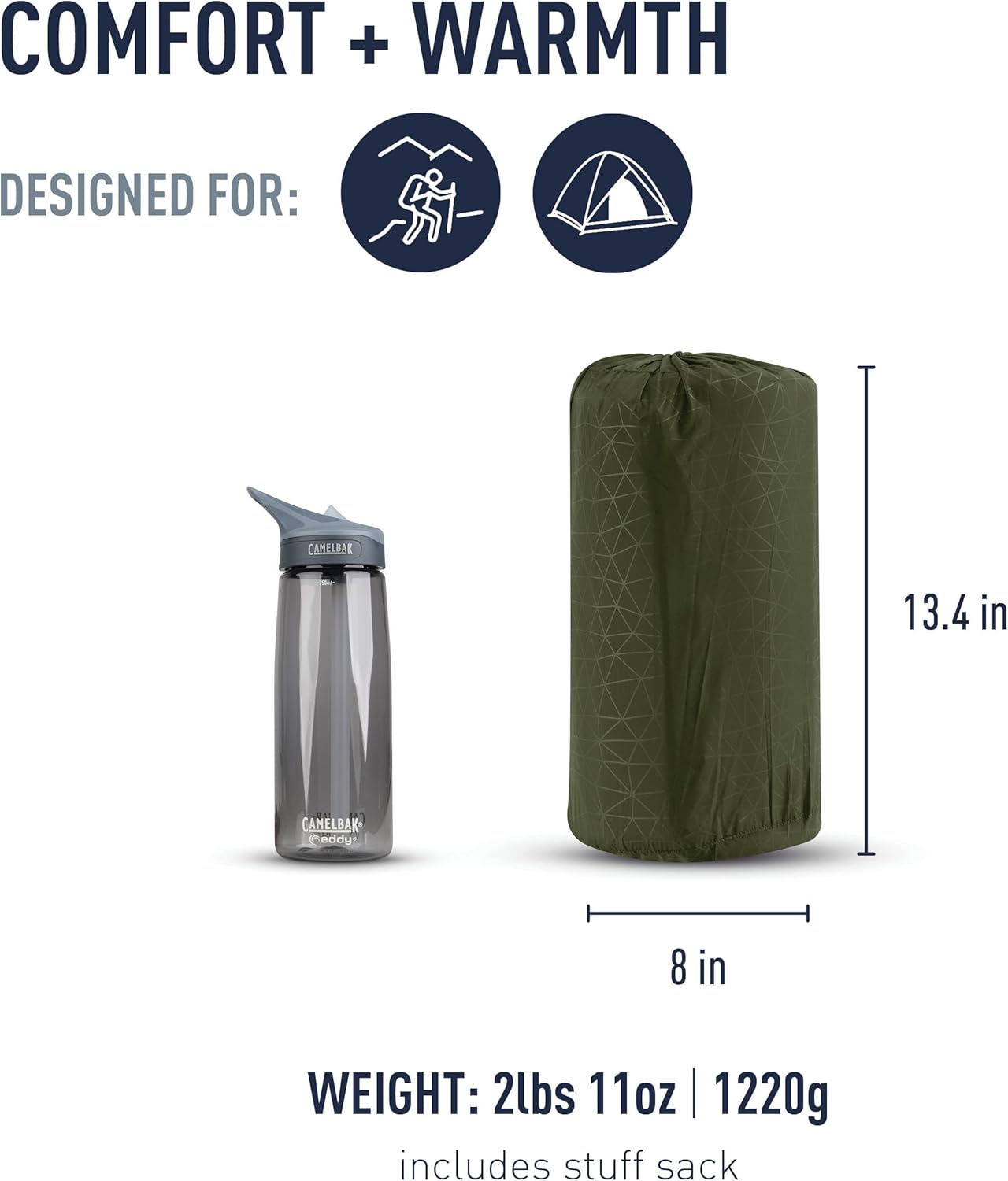 Sea to Summit Camp Plus Self-Inflating Foam Sleeping Mat for Camping, Rectangular - Regular (72 x 25 x 3 inches)