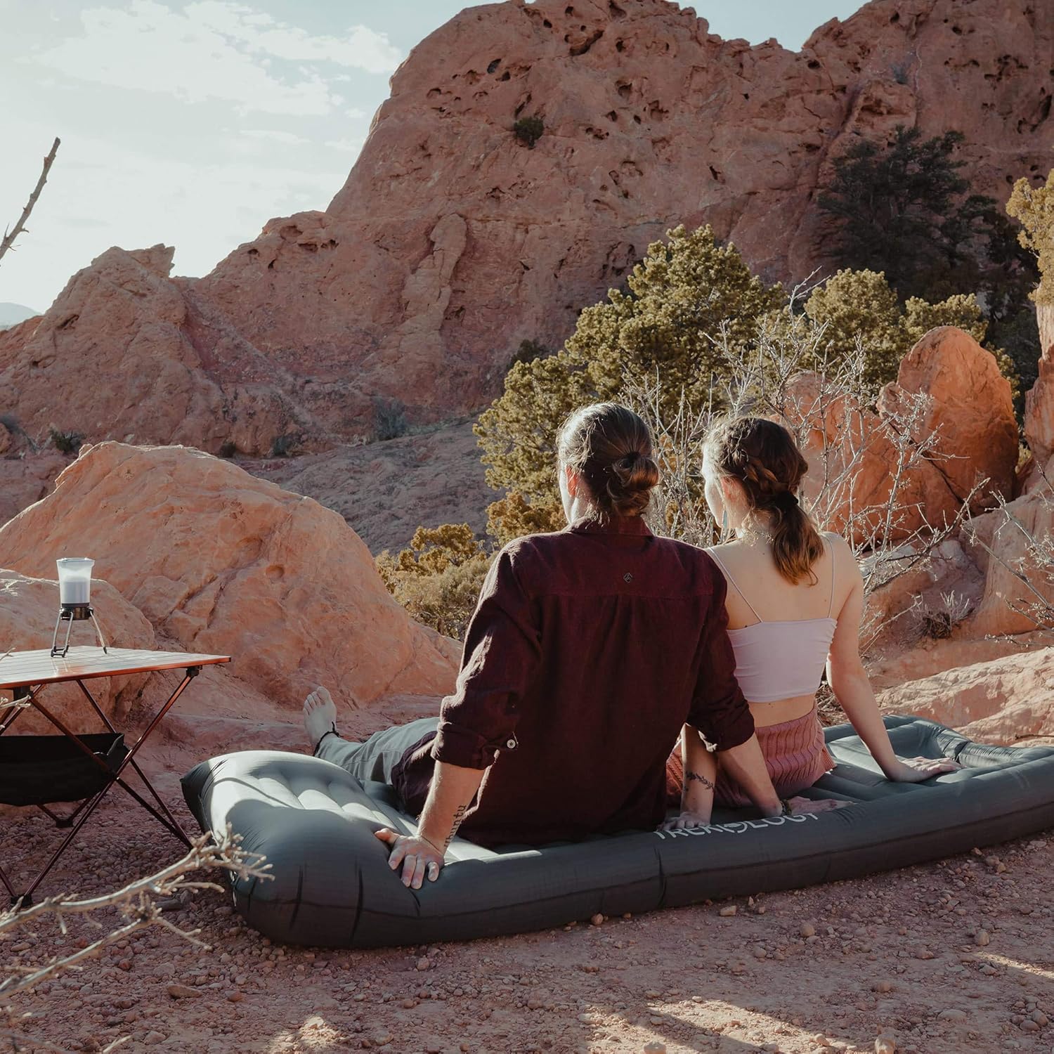 TREKOLOGY Sleeping Pad for Camping - Infaltable Mat – 73.2"x 29.9" Premium with Built‑in Pump, Neck‑Support Pillow, Thick 4.9" Height – Ultralight Sleep Pad for Tent, Backpacking & Travel