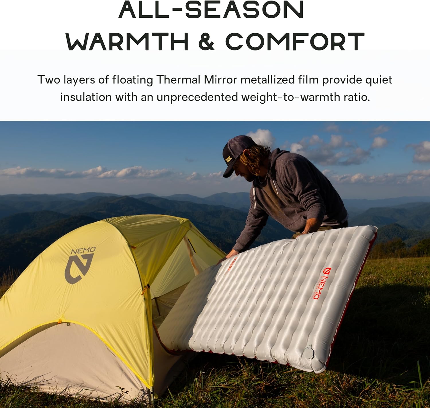 Alternative view of Nemo Equipment Tensor All-Season Ultralight Insulated Sleeping Pad - Regular (72"x20") - Blade/Spicy Orange