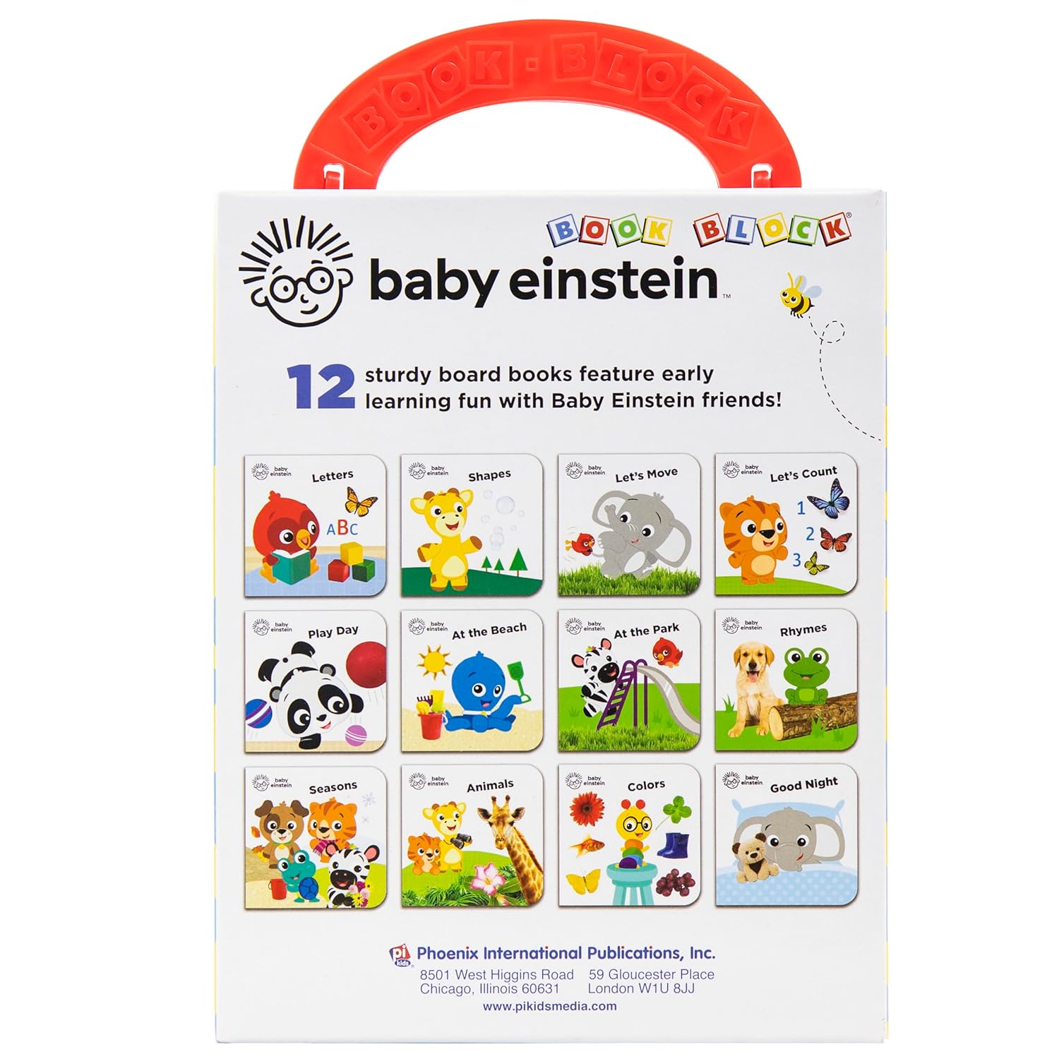Baby Einstein - My First Library Board Book Block 12-Book Set - First Words, Alphabet, Numbers, and More! - PI Kids