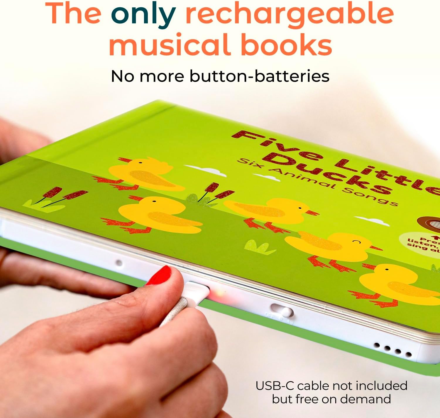 Cali's Books Five Little Ducks Nursery Rhymes Book for Toddlers - Sound Books for Toddlers 1-3, Headphone Jack, Musical Book with Sound Button and 6 Songs