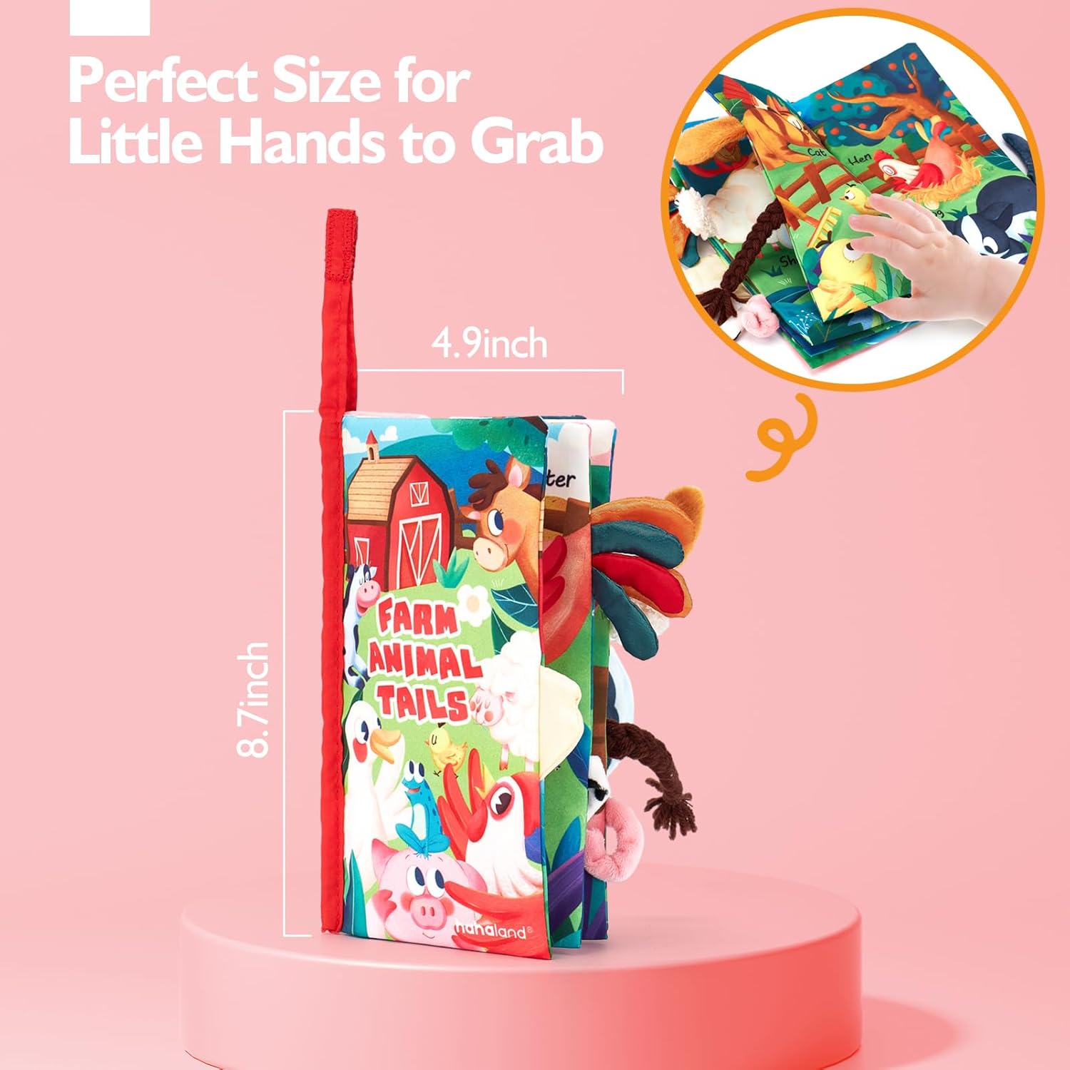 hahaland Baby Books 0-6 Months,Infant Tummy Time Toy Sensory Toys 6 to 12 Months Touch Feel Book Gifts for Boy Girl 0-3 Month Baby Shower Valentine Birthday Easter Basket Stuffers (Single)