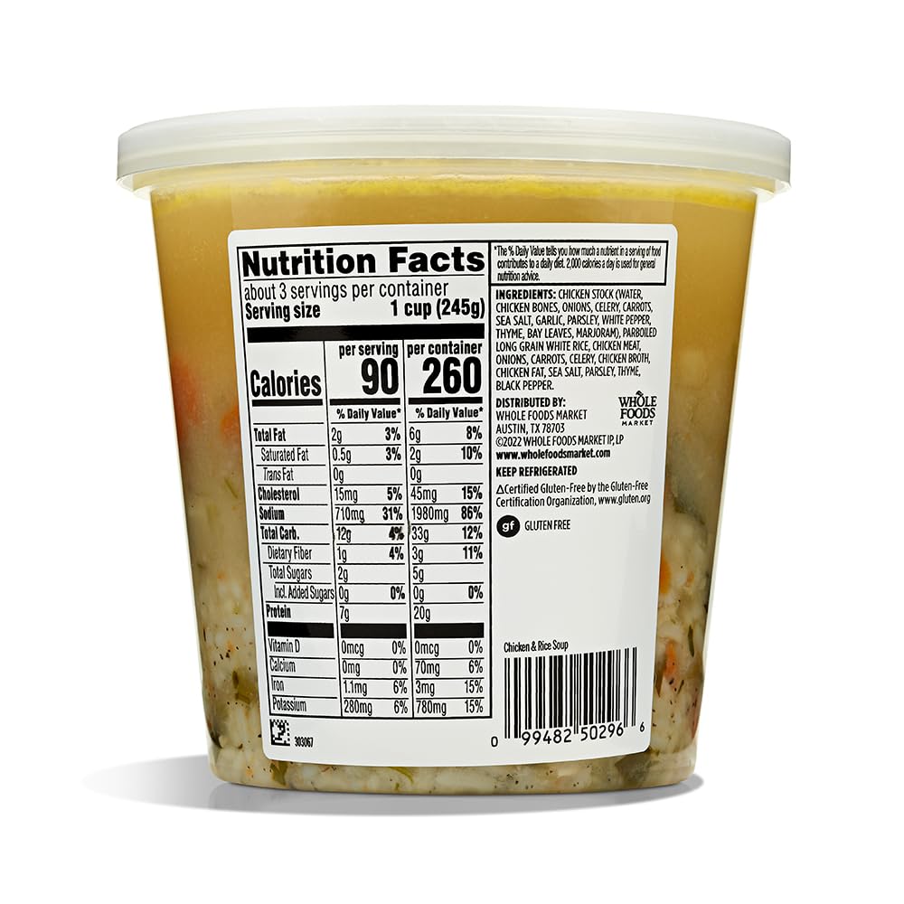 Whole Foods Market Kitchens, Chicken & Rice Soup, 24 Ounce
