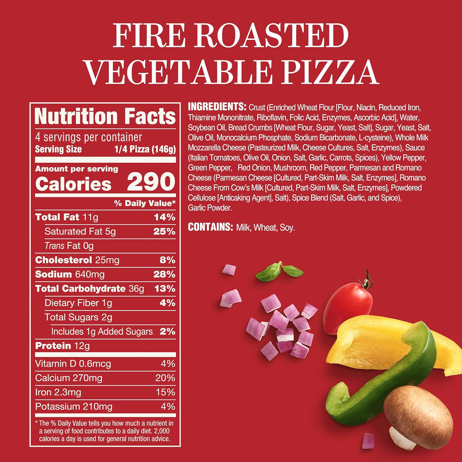 Rao's Made for Home Frozen Pizza - Fire Roasted Vegetable, Brick Oven Crust, Made with Bell Peppers, Cremini Mushrooms, Diced Tomatoes and Fresh Shredded Whole Milk Mozzarella Cheese, Premium Quality