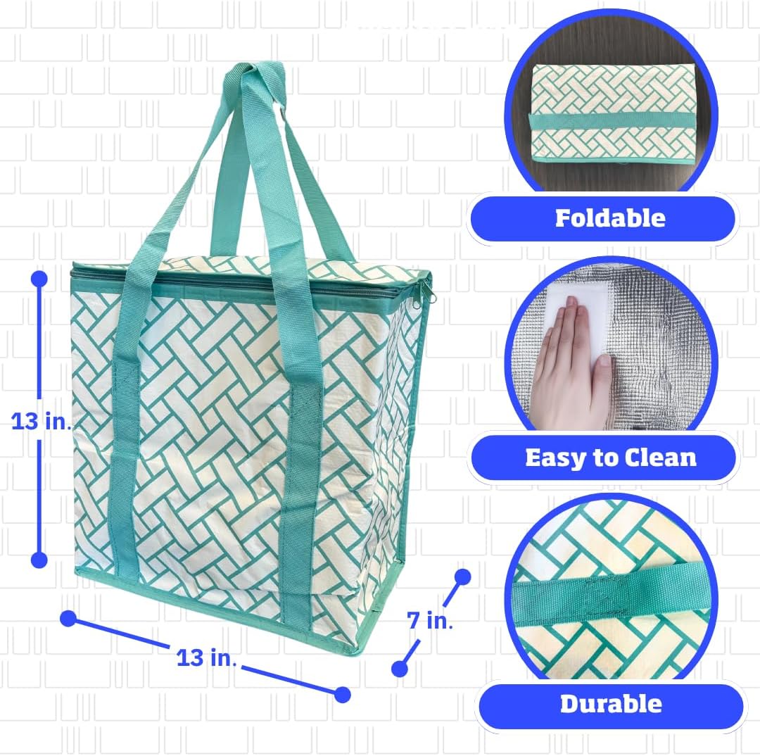DURASACK Medium Insulated Food Delivery Bag u2013 13"x7"x13" Reusable Thermal Tote for Hot & Cold Meals u2013 Portable, Foldable Meal Carrier for Takeout, Grocery, and Personal Use