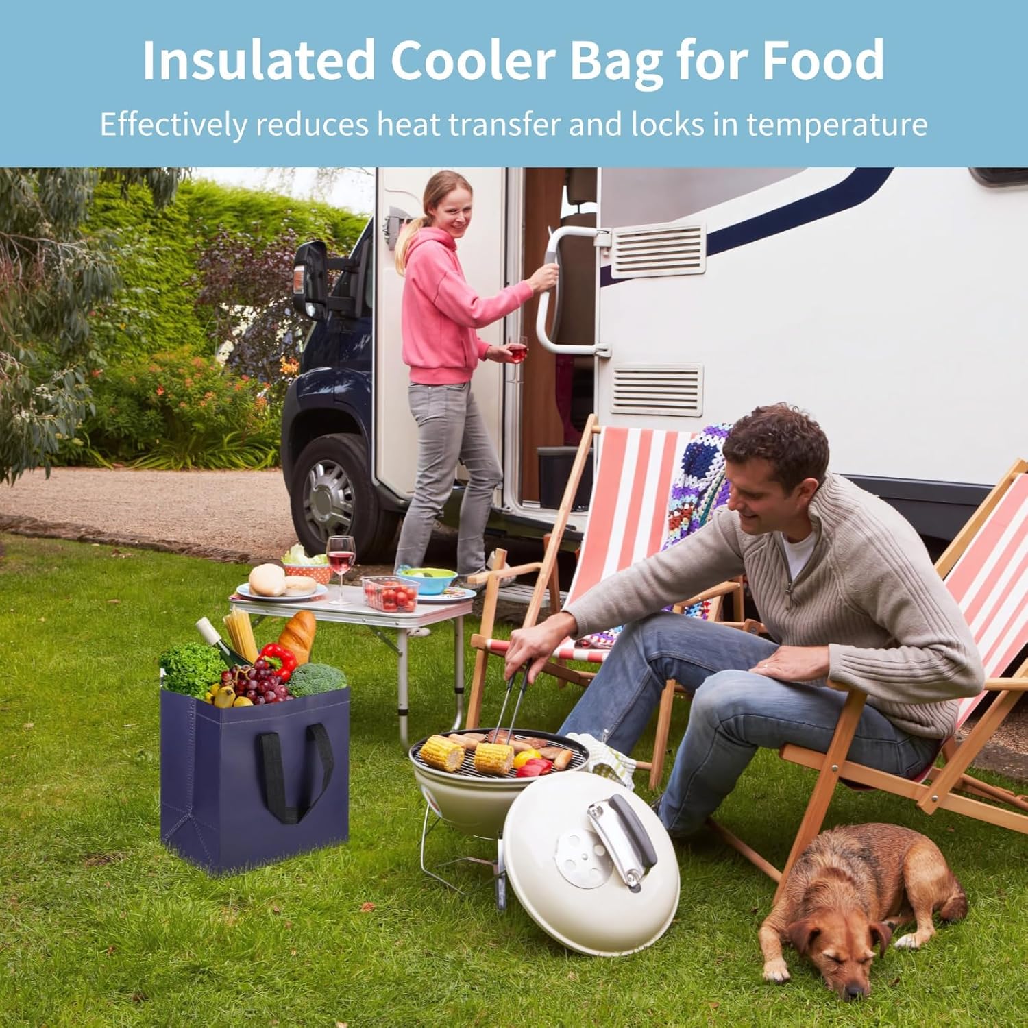 50 PCS Insulated Cooler Bags, Large Thermal Tote with Aluminum Foil & Adhesive Closure, Waterproof Portable Grocery Bag for Picnic, Camping, Lunch, Delivery, Outdoor Meals, Shopping