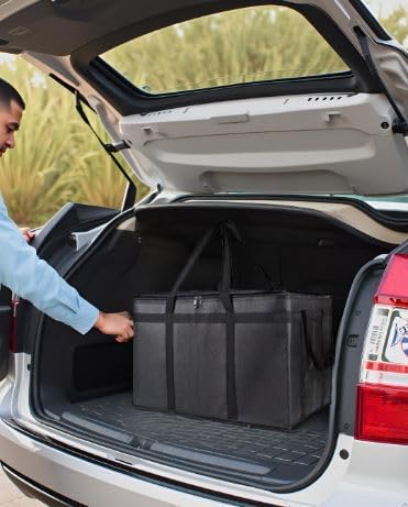 Xiesaip 2-Pack Insulated Food Delivery Bag, XXX-Large Meal Grocery Tote Insulation Bag for Hot and cold Food, Commercial, Large Capacity Reusable Warming Bag (Black 23x15x14 Inch)