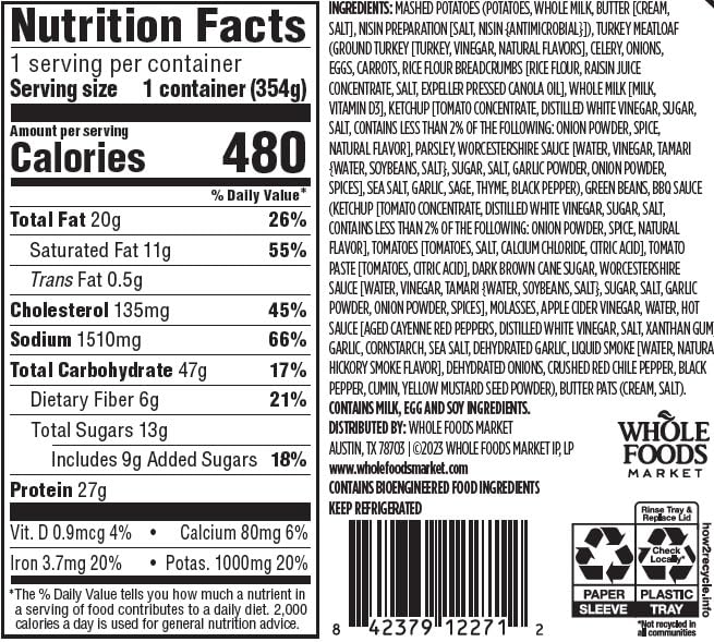 Whole Foods Market, Turkey Meatloaf, 13.5 Ounce