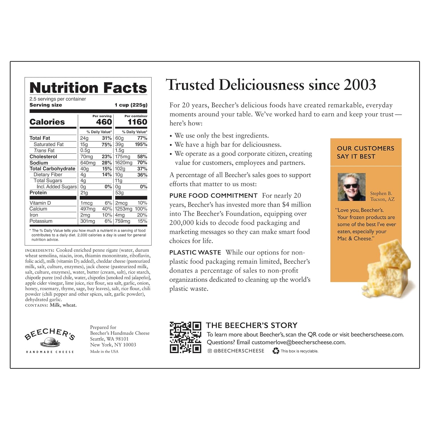 Beecher's World's Best Mac & Cheese Frozen Box, 20 Oz