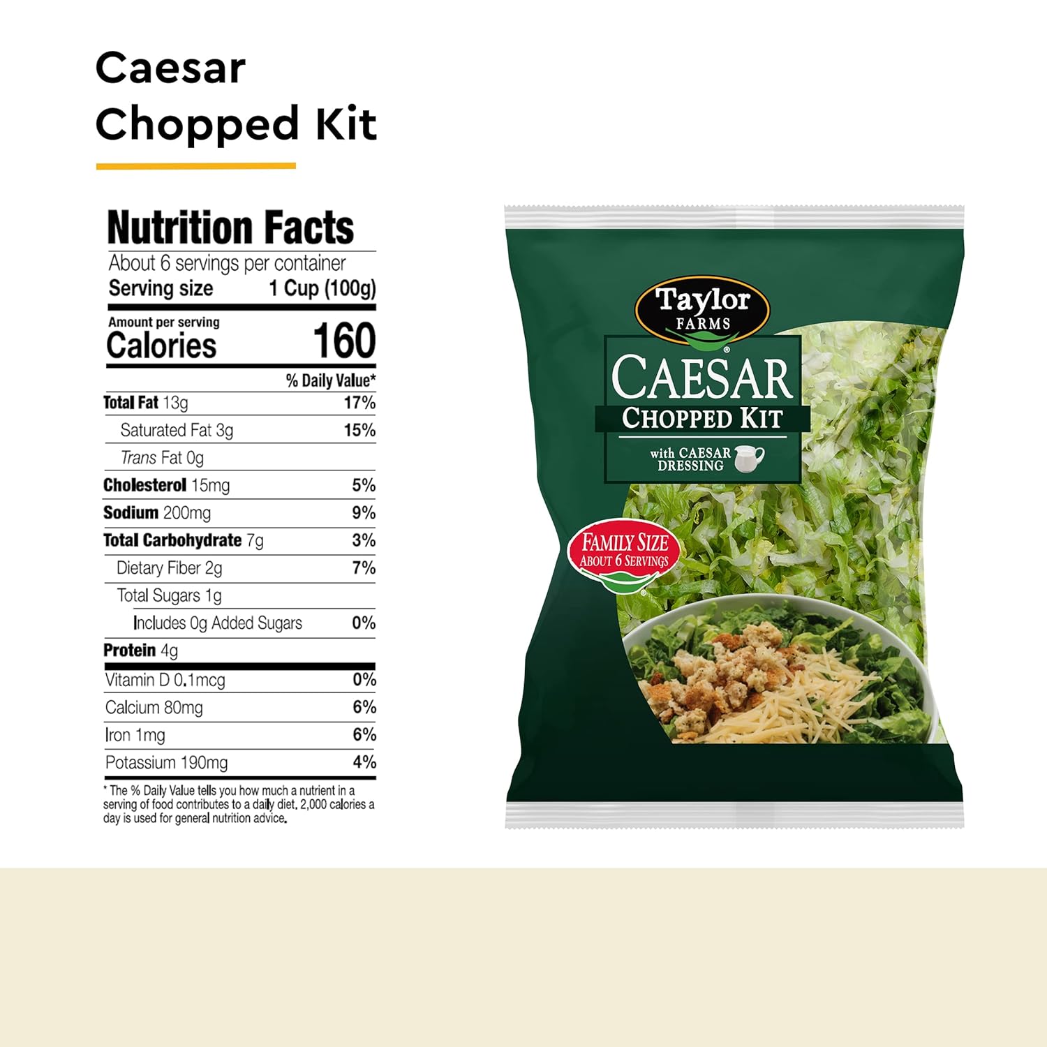 Taylor Farms Caesar Family Size Chopped Kit