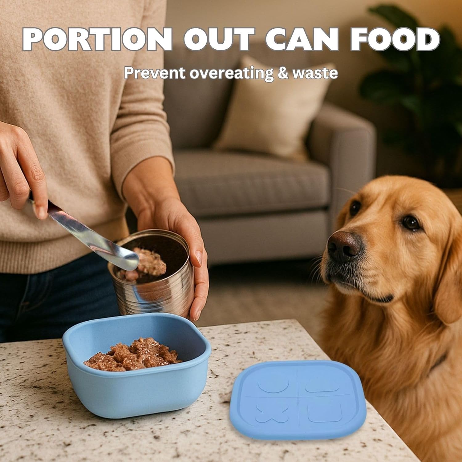 2ME Airtight Pet Wet Food Storage Containers with Lids (4-Pack, 12oz) - Silicone Meal Prep Kit for Dog & Cat Food - Freezer, Microwave & Dishwasher Safe - with Stainless Steel Scoop