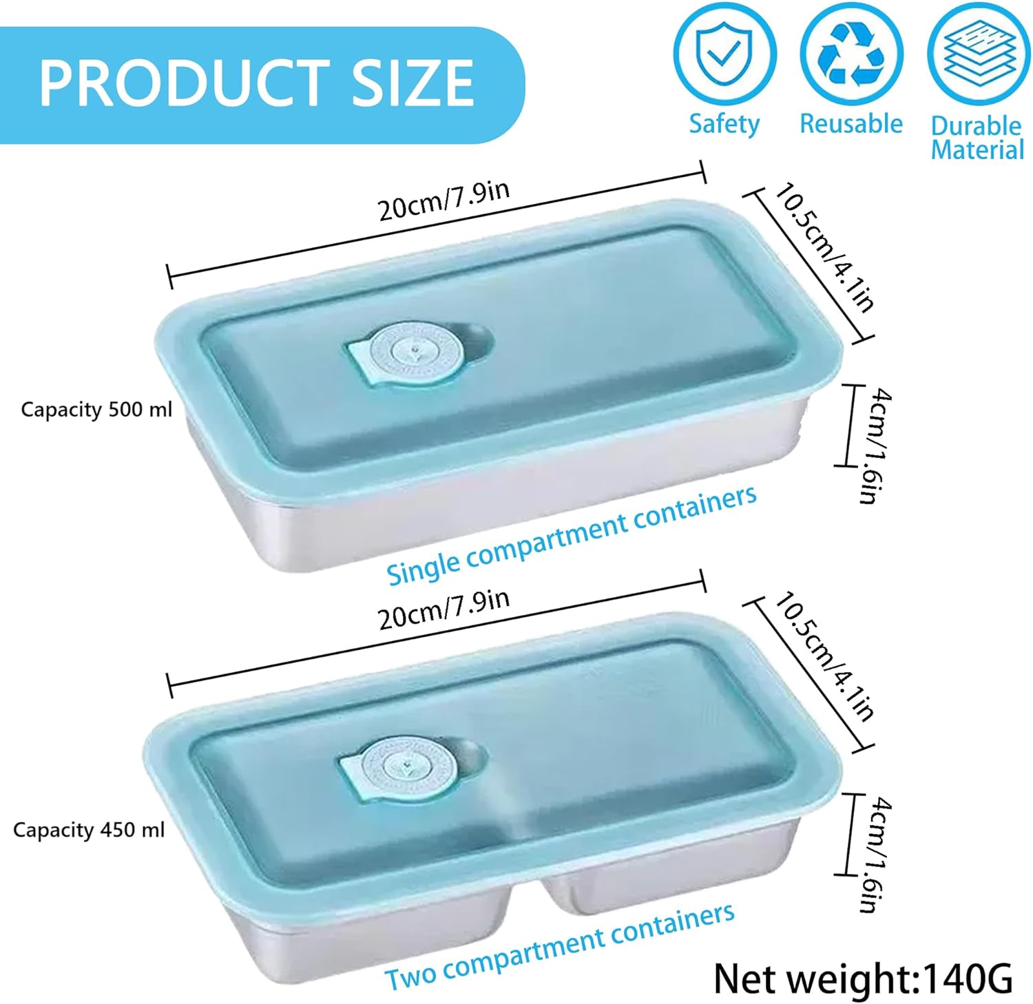 8 PACK Stainless Steel Snack Containers with Lids Meal Prep Food Storage Container Lunch Box Multi Compartment Reusable Leak-Proof Design for Travel,Snacks, Sandwiches,Condiments Bento Box Office Home