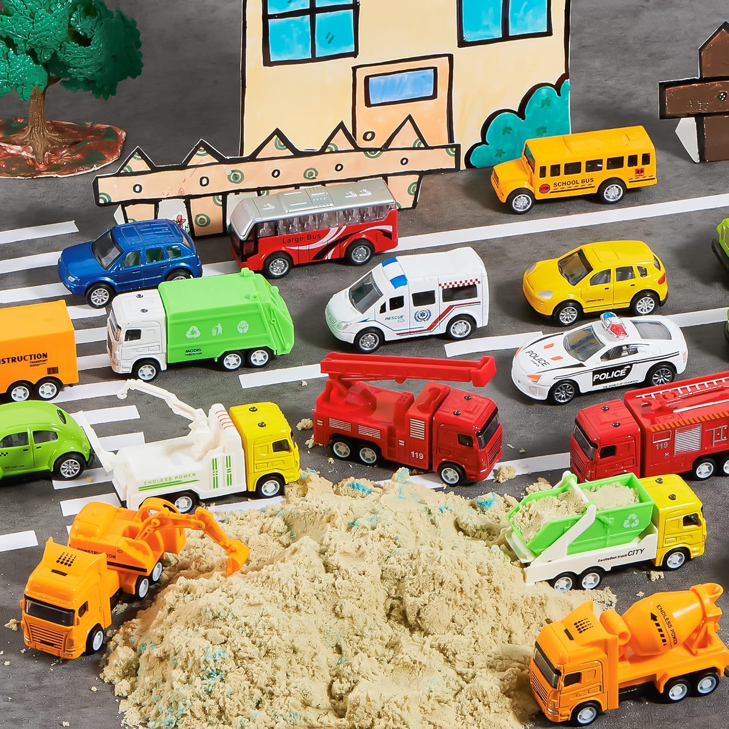 JOYIN 20PCS Die Cast Pull Back Cars, Metal Toy Cars, Car Toys Bulk, Vehicle Set for Toddlers, Kids Party Favors, Cake Toppers, Stocking Stuffers, Race Cars Toys for Boys, Easter Basket