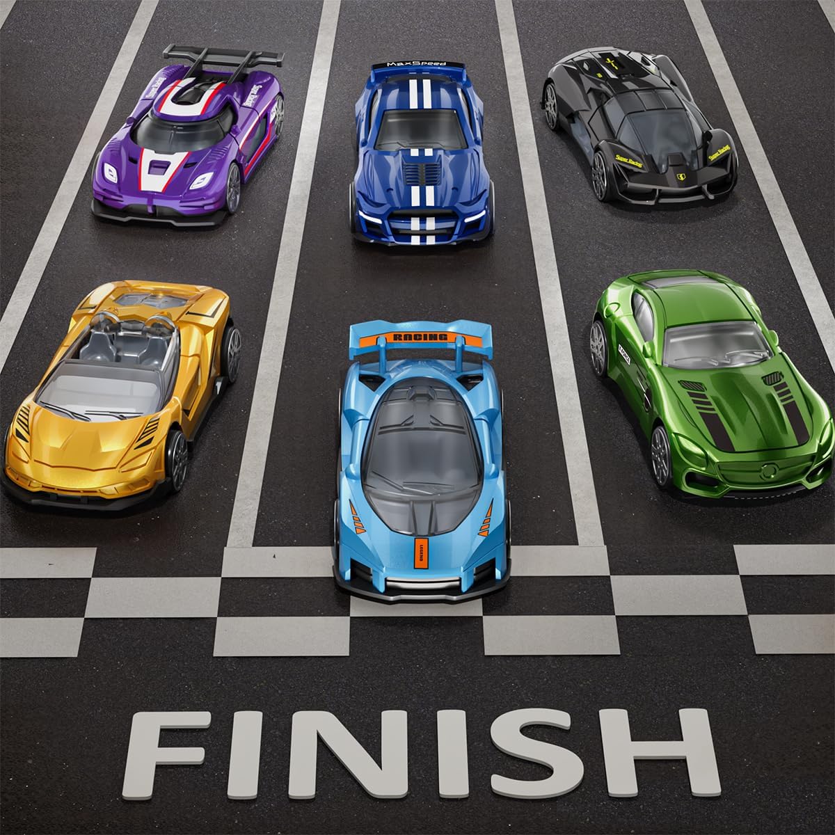 Yewkou 1:64 Scale Die-Cast Metal Toy Cars 12-Pack Vehicles Set, Includes Pickup, Racing Cars, Sports Cars for Display or Play, Great Gift for Kids Age 3 Years and Up (12 Pack)