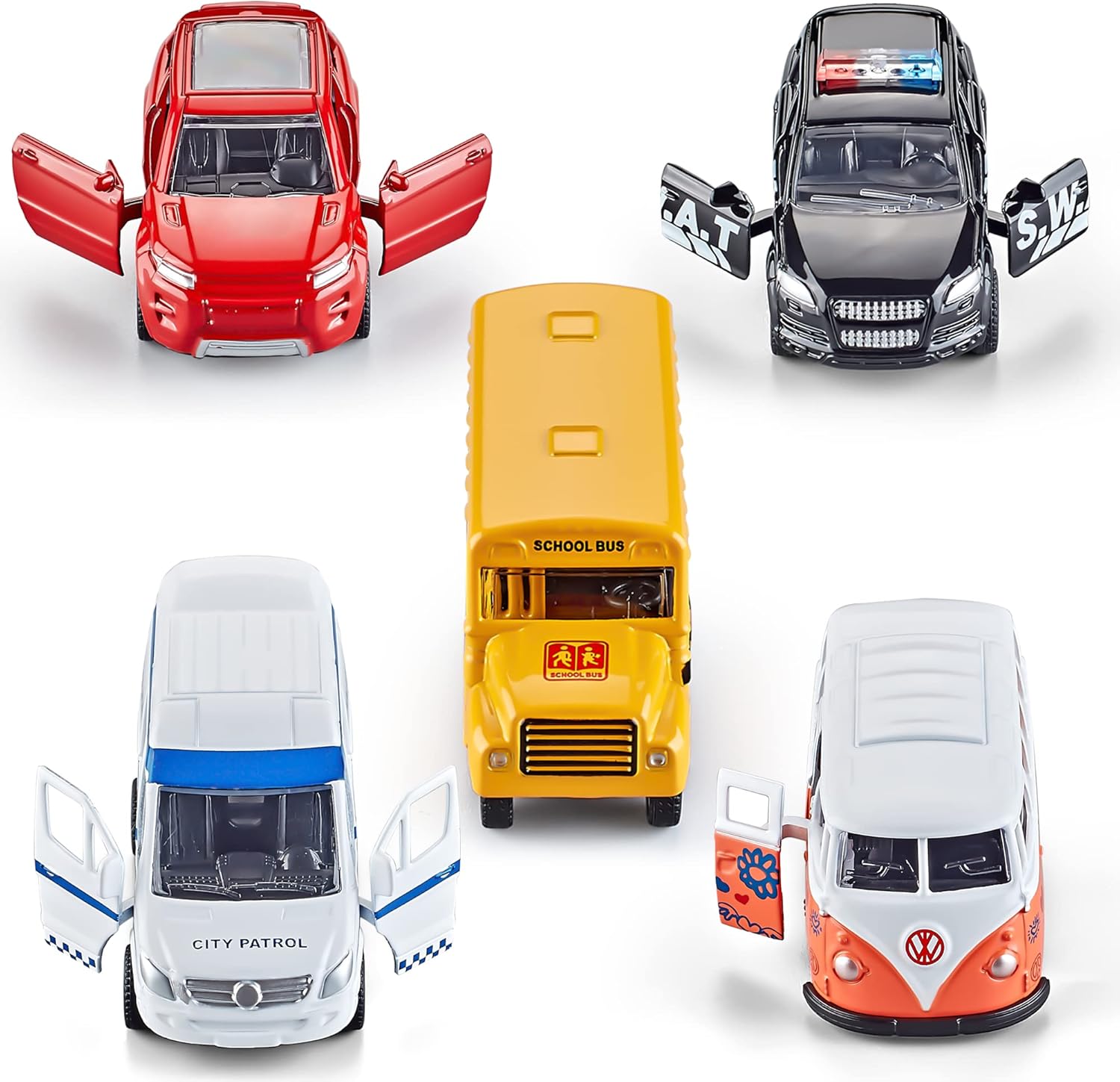 Alternative view of KIDAMI Die-cast Metal Toy Cars Set of 5, Openable Doors, Pull Back Car, Gift Pack for Kids Grandkids Toddlers Boys Girls Birthday (Official Car)