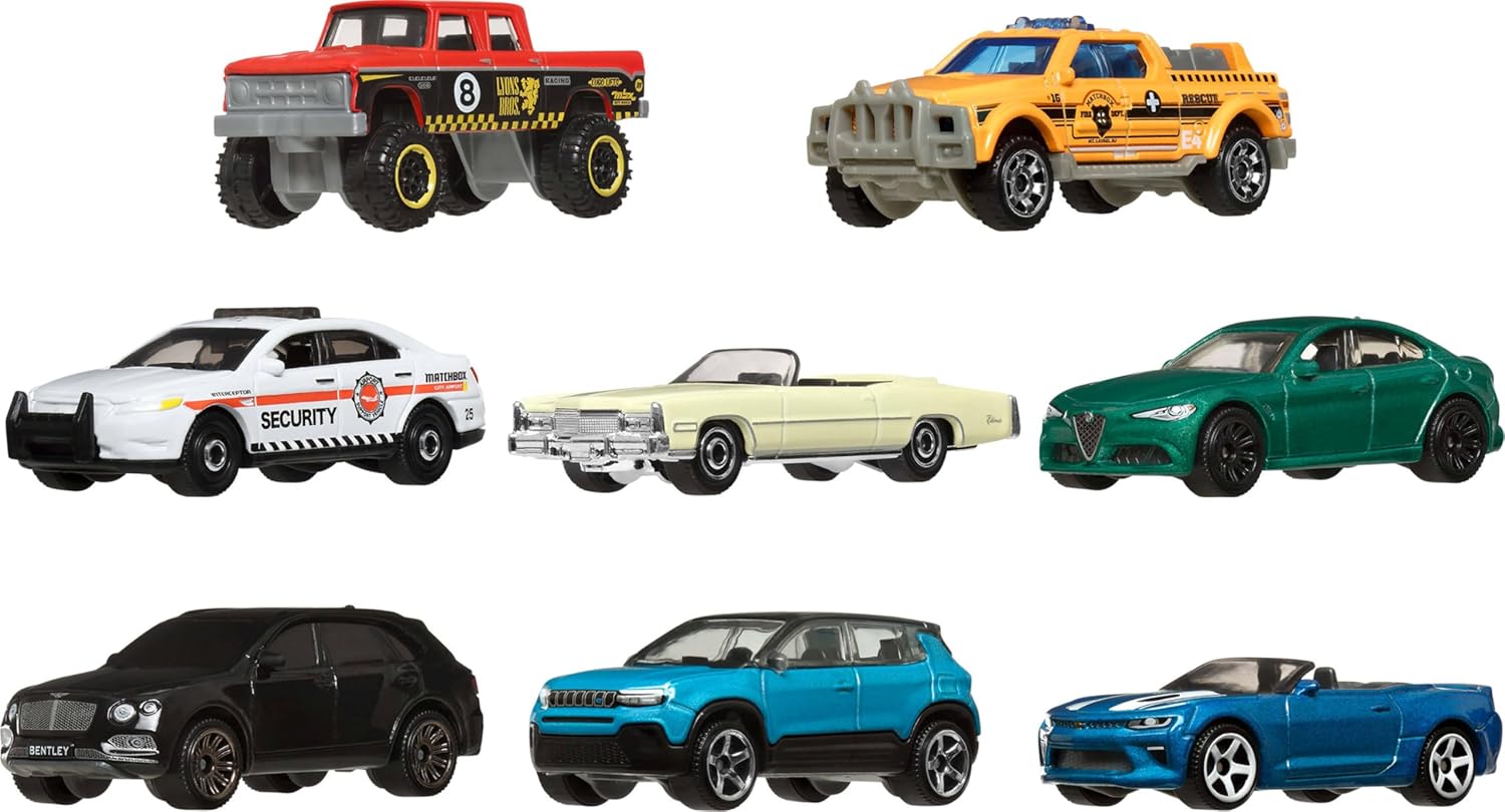 Alternative view of Matchbox 1:64 Scale Die-Cast Toy Cars or Trucks, Set of 8, Themed Multipack of 8 Vehicles Including 1 Exclusive (Styles May Vary)