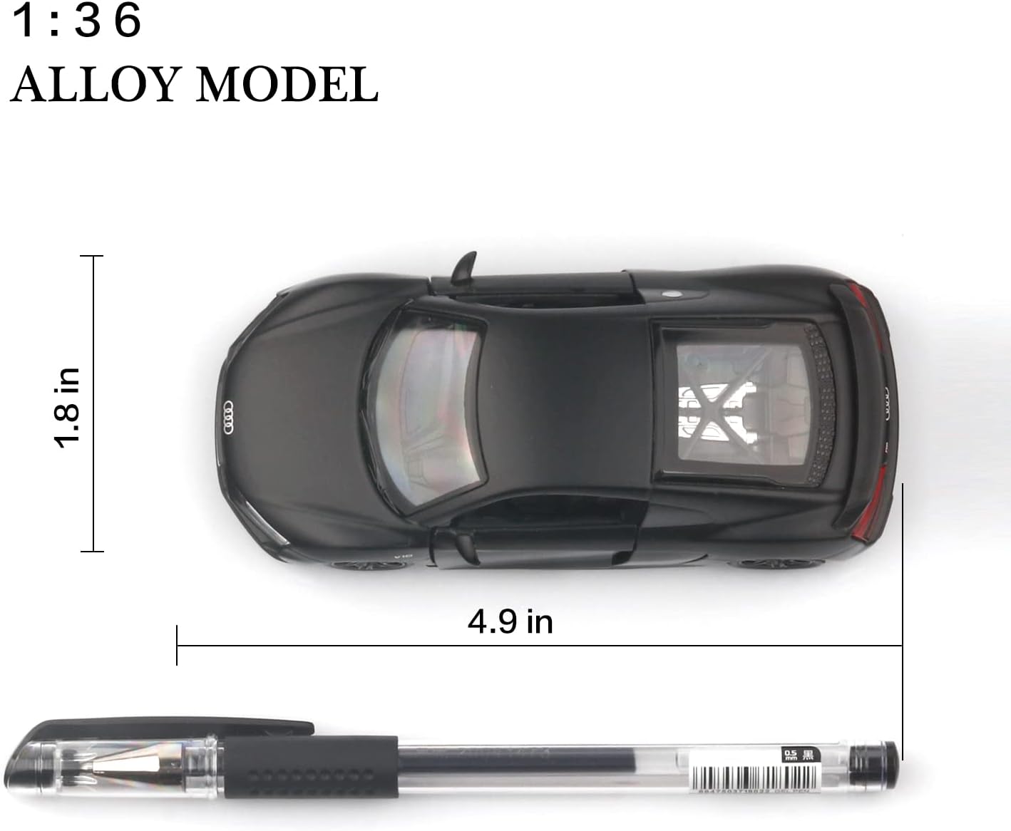 Alternative view of TOKAXI 1/36 Scale Audi R8 Diecast Model Cars,Pull Back Vehicles Toy Cars,Cars Gifts for Boys Girls (Matte)