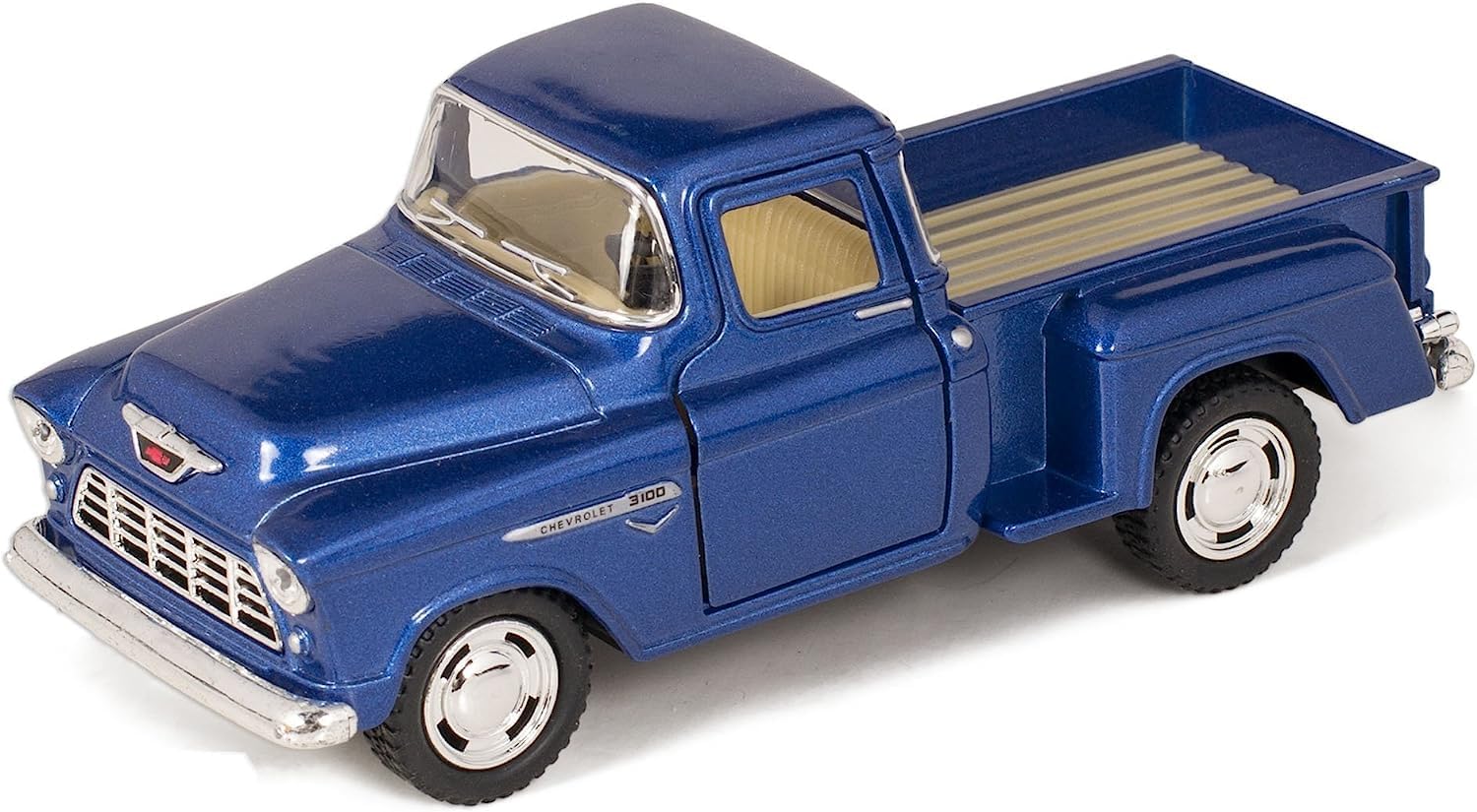 Alternative view of KiNSMART 1955 Chevrolet Stepside Pickup Truck 5 Inch 1:32 Scale Die Cast Metal Little Truck (-4Set)