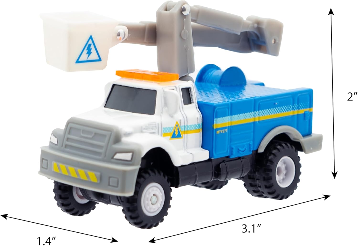 Alternative view of Mighty Fleet Diecast 3-Pack, Snow Shovel, Cherry Picker, and Ambulance, Durable 3” Diecast Vehicles for Kids Ages 3+